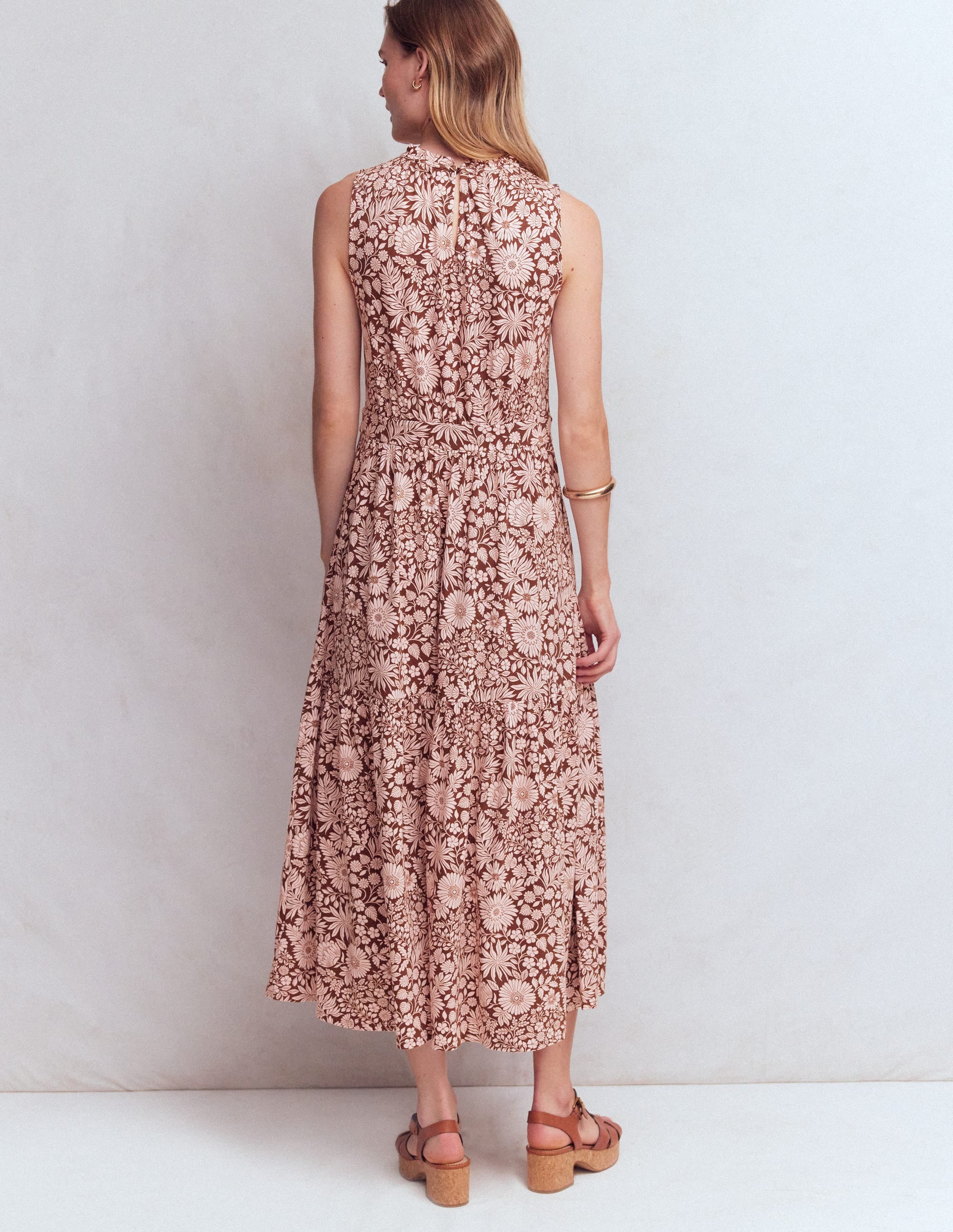 Camalie Jersey Maxi Dress-Raw Umber, Flowerbed Bloom - Image 4