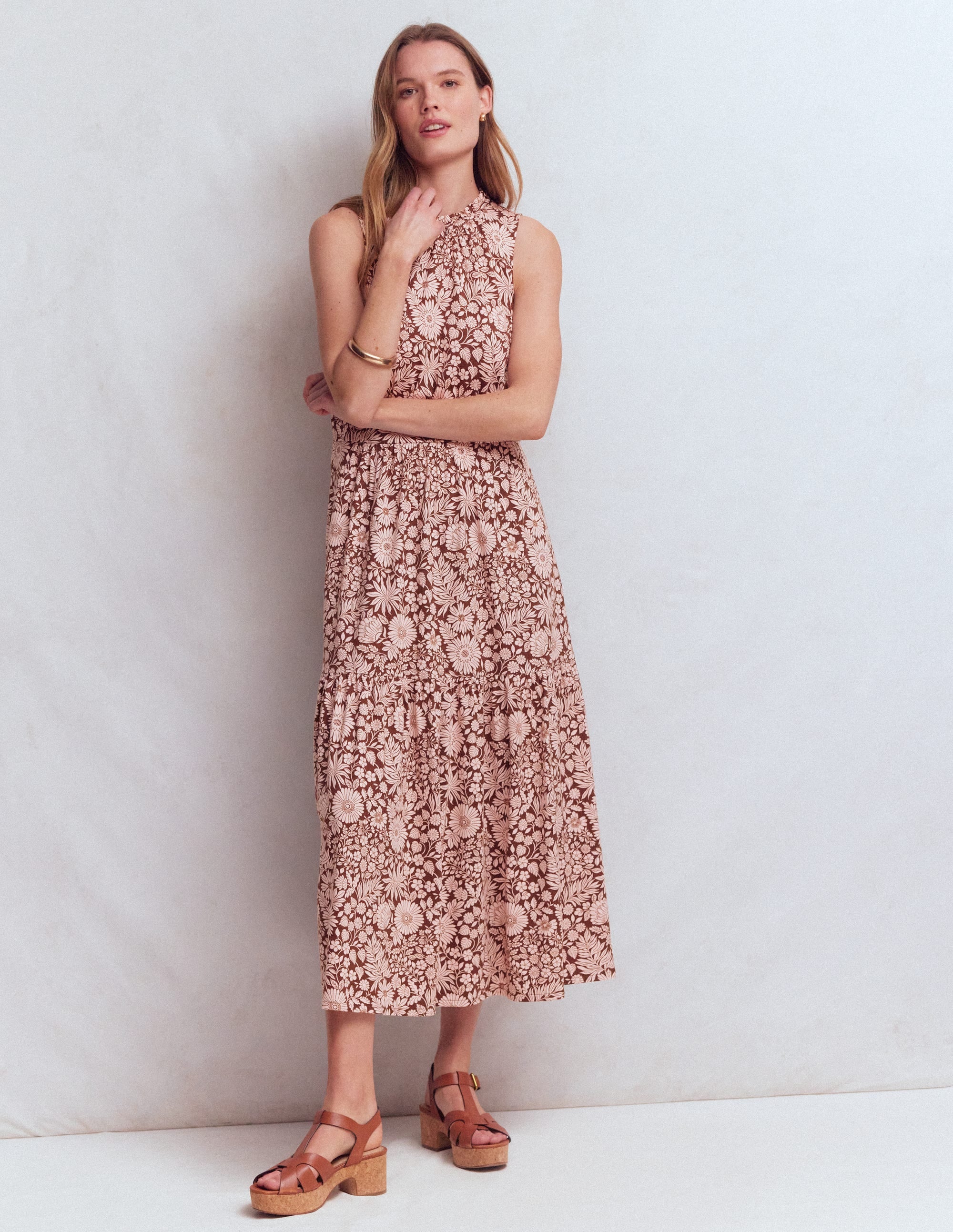 Camalie Jersey Maxi Dress-Raw Umber, Flowerbed Bloom - Image 5