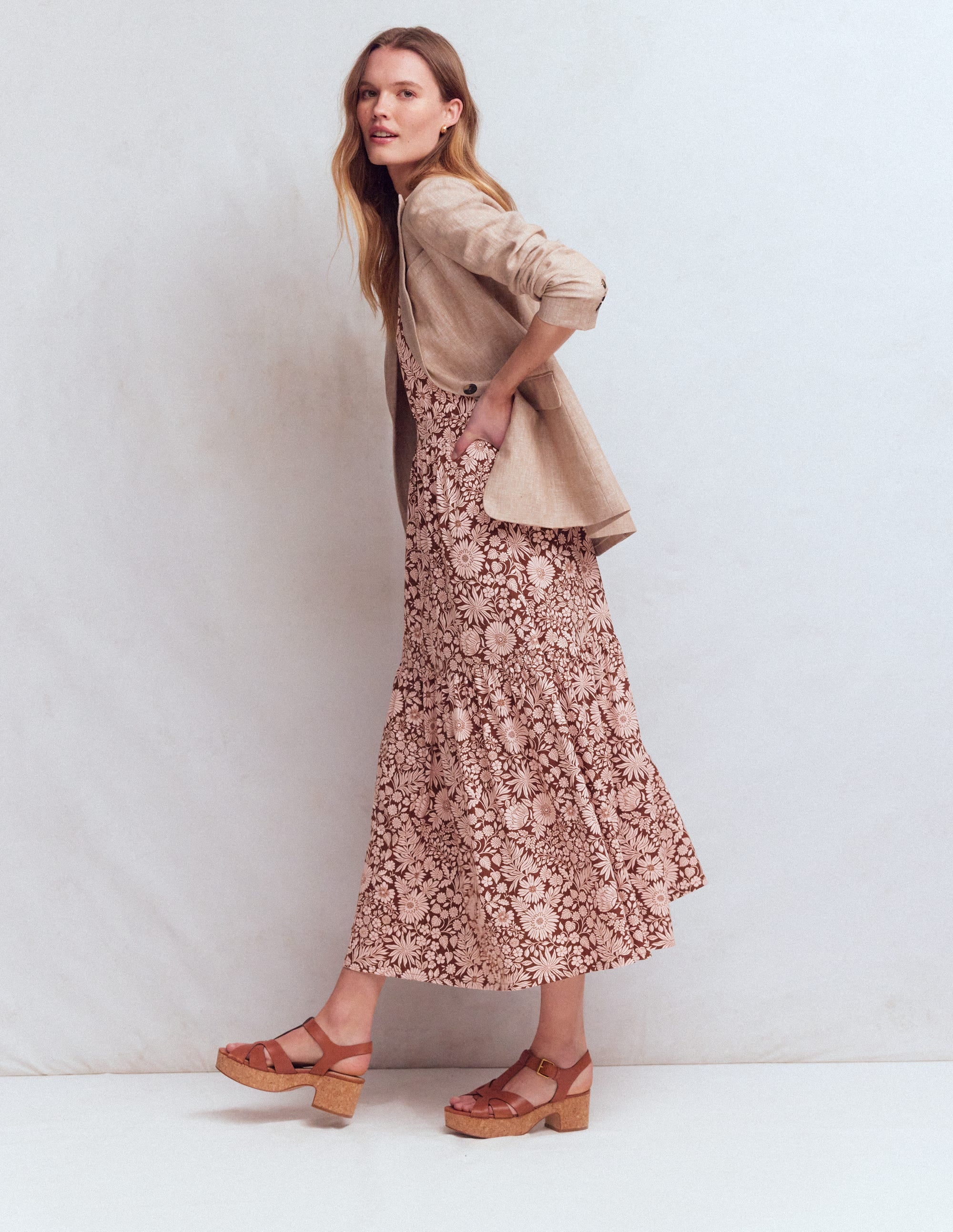 Camalie Jersey Maxi Dress-Raw Umber, Flowerbed Bloom - Image 6