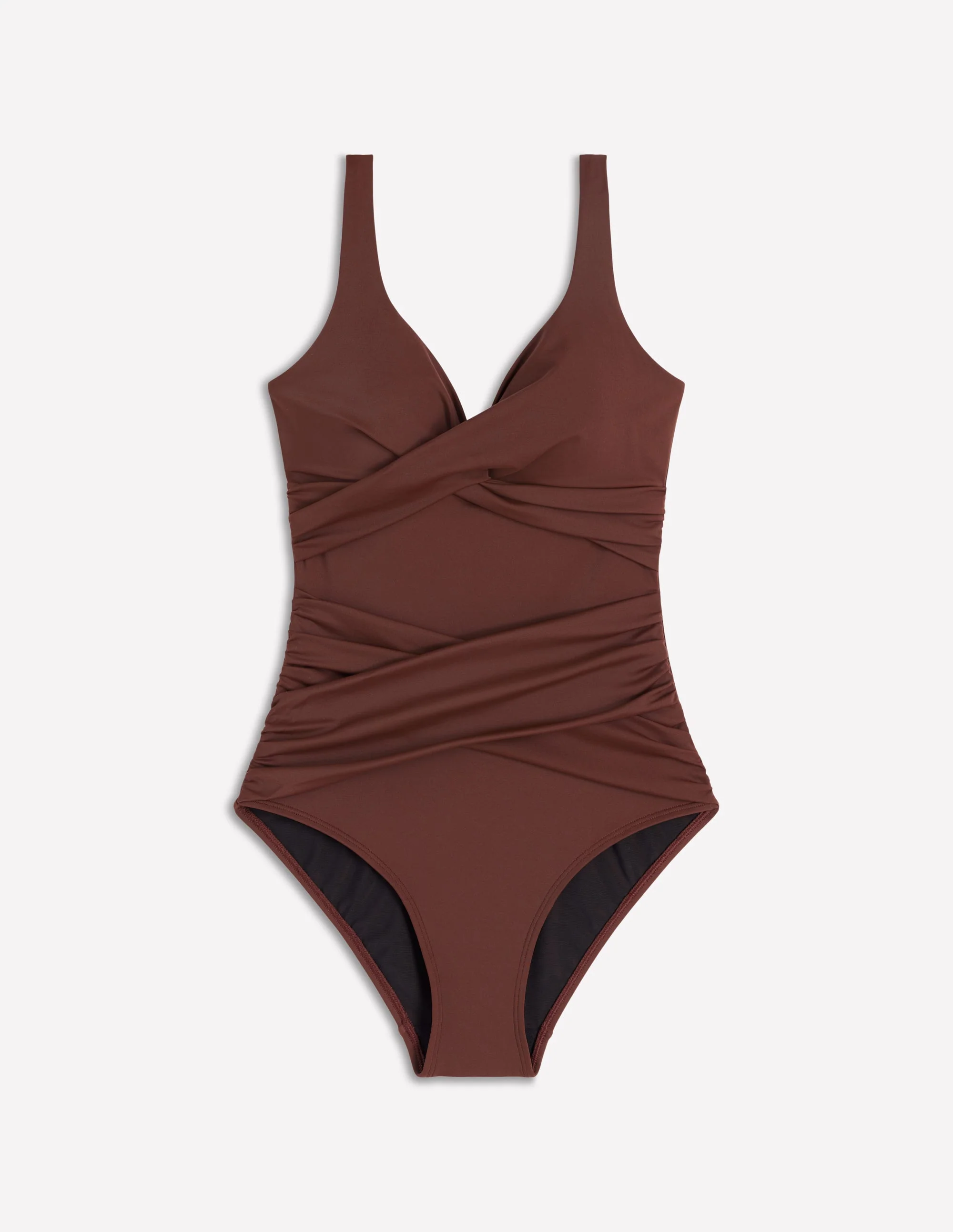 Cannes Cross Wrap Swimsuit-Bitter Chocolate - Image 7