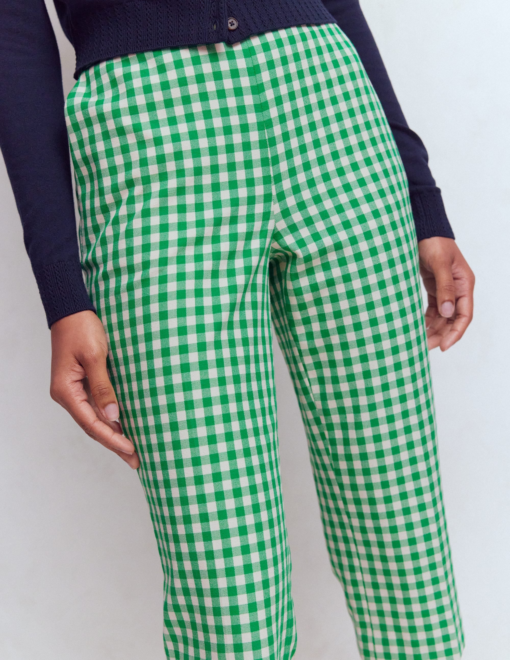 Capri Pants-Rich Emerald, Gingham - Image 2