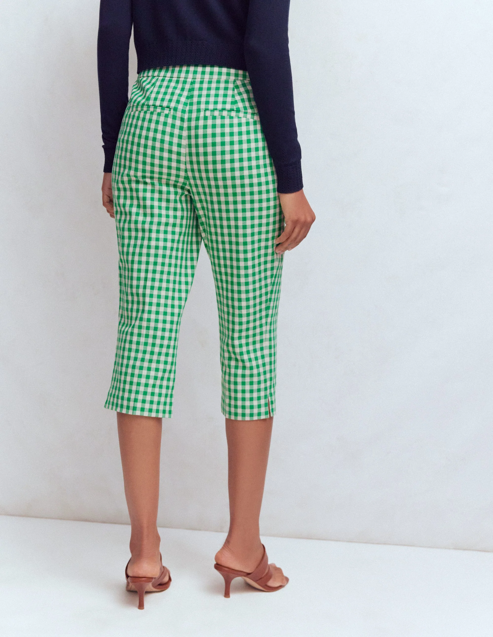 Capri Pants-Rich Emerald, Gingham - Image 3