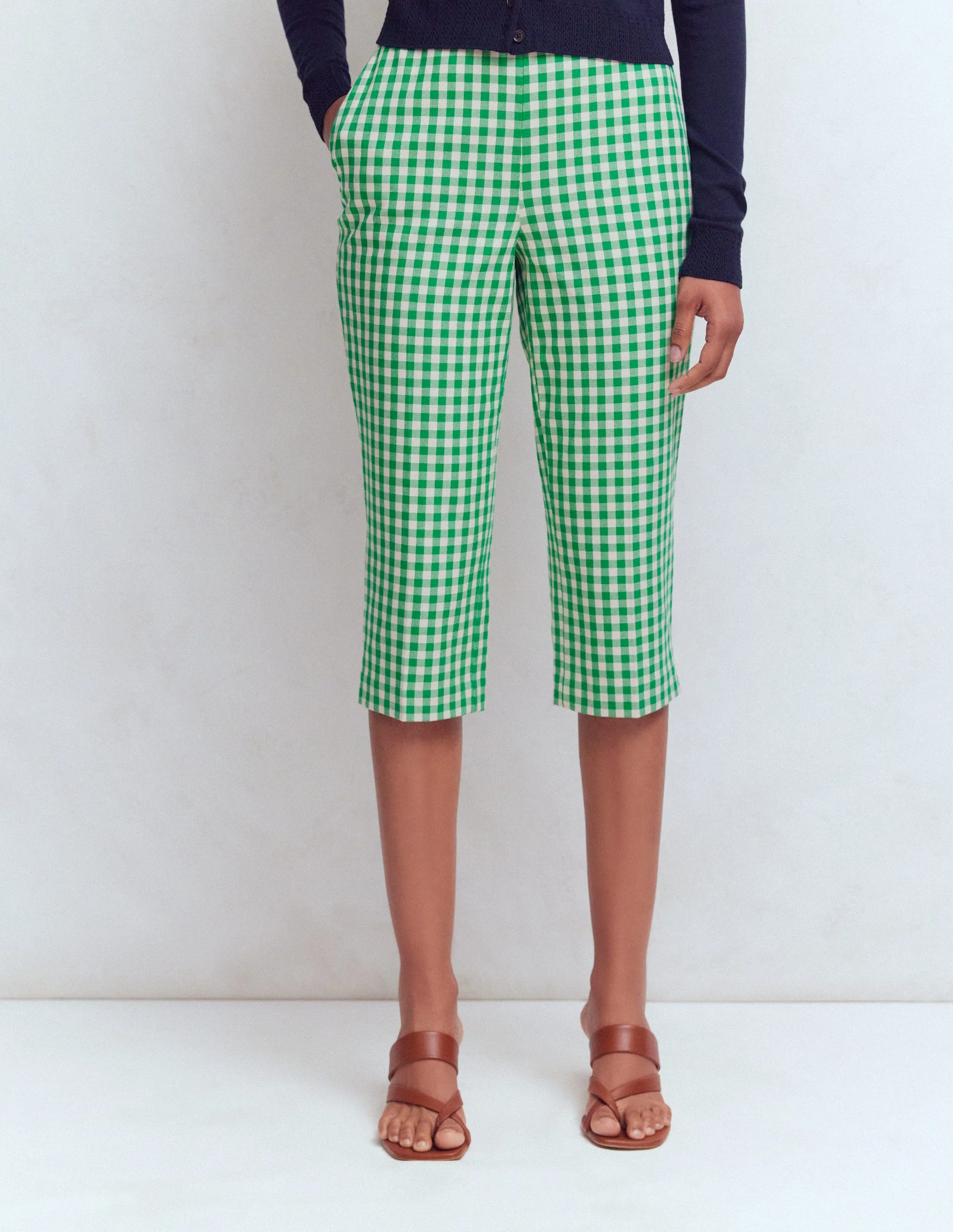 Capri Pants-Rich Emerald, Gingham - Image 5