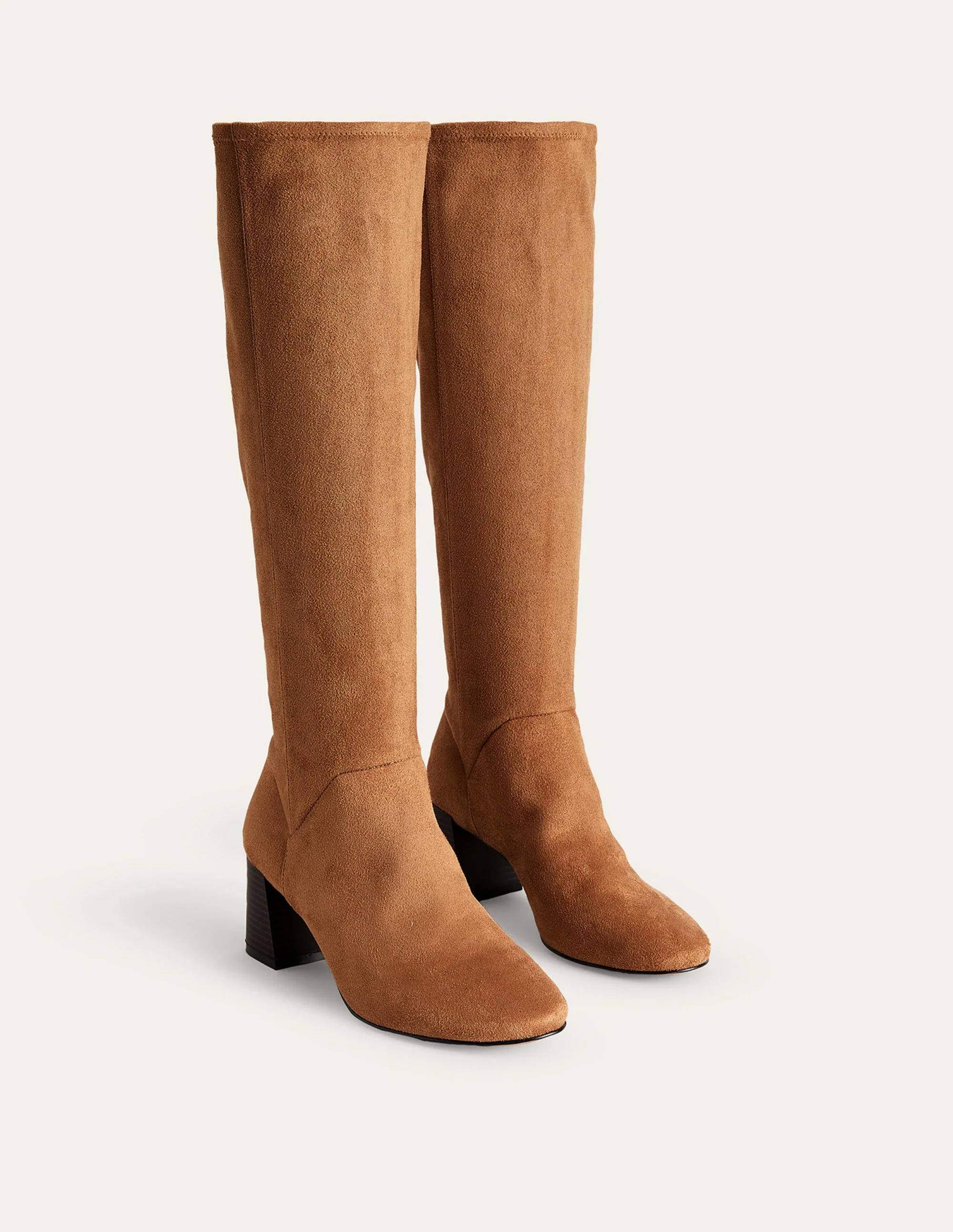 Cara Heeled Stretch Knee Boots-Acorn - Image 3
