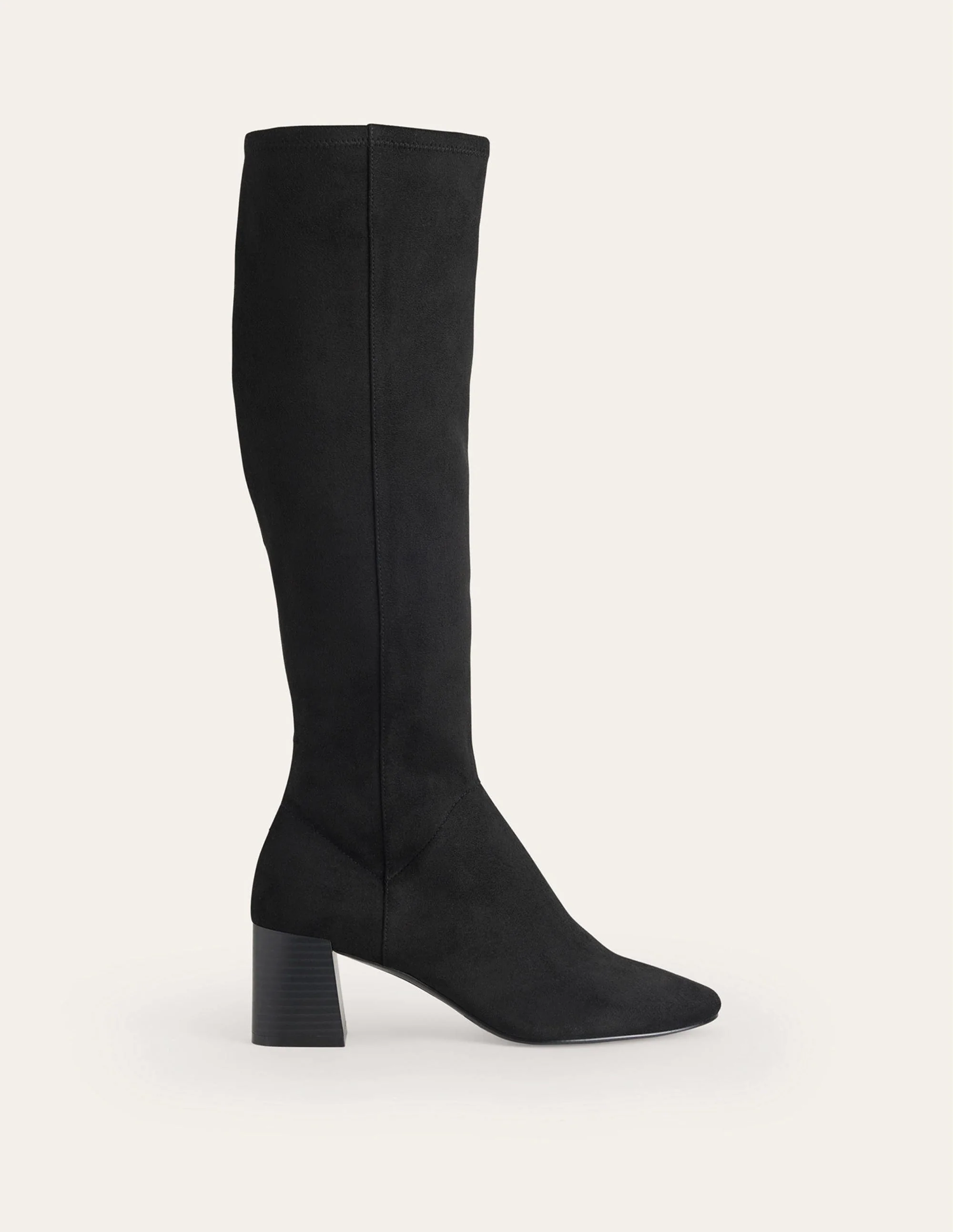 Cara Heeled Stretch Knee Boots-Black - Image 2