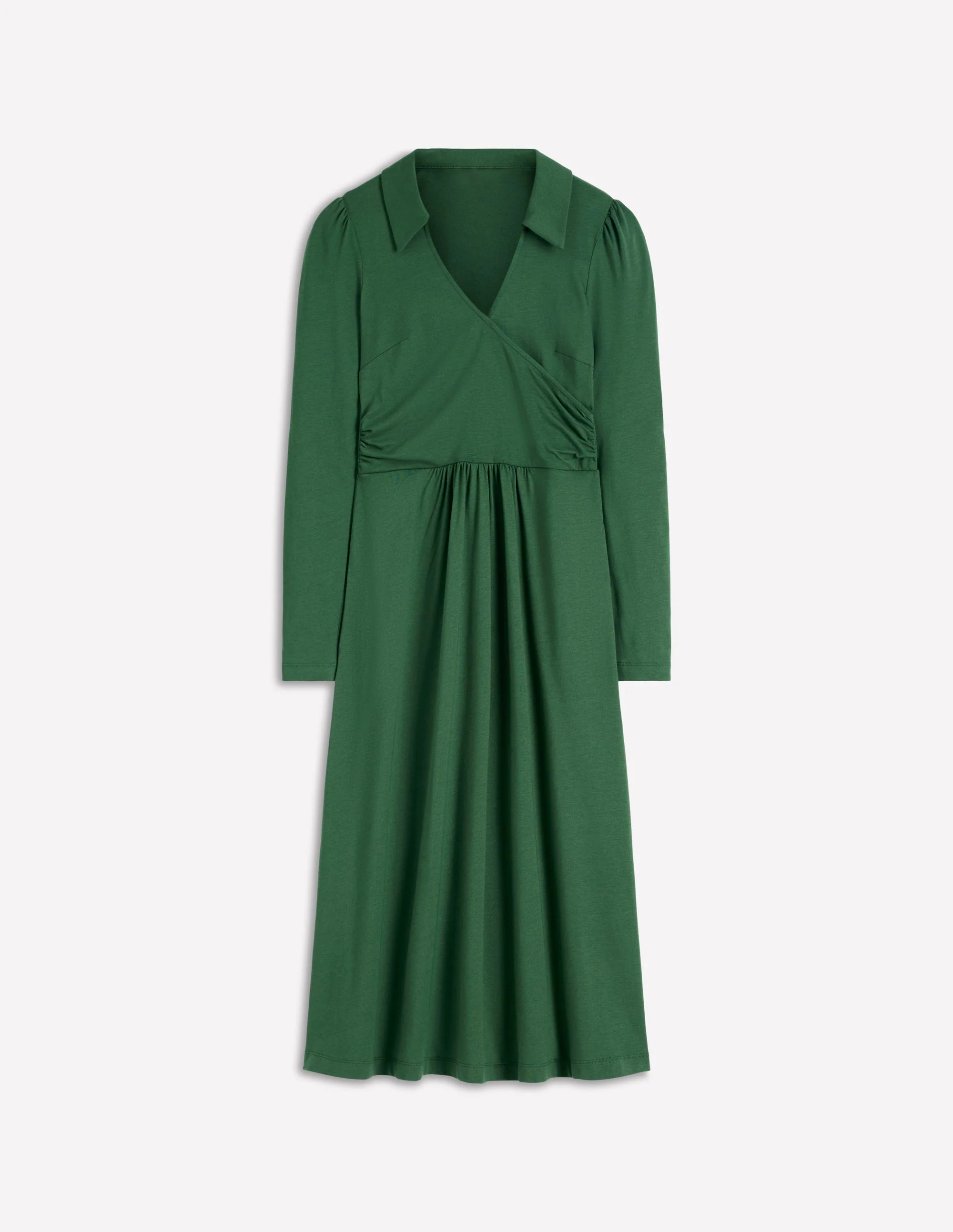 Carla Jersey Wrap Dress-Hunter Green - Image 5