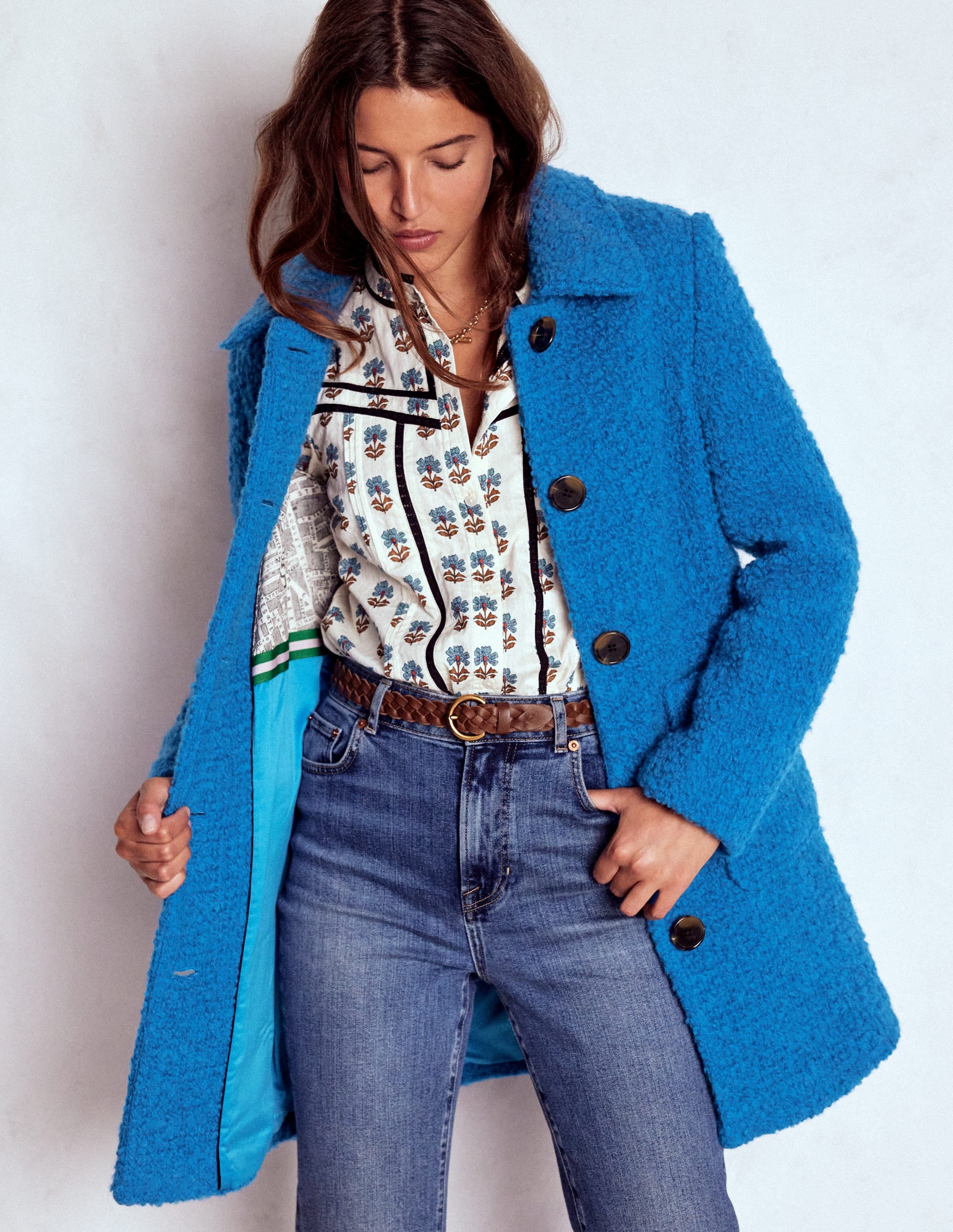 Carlisle Textured Coat-Cobalt Blue - Image 6
