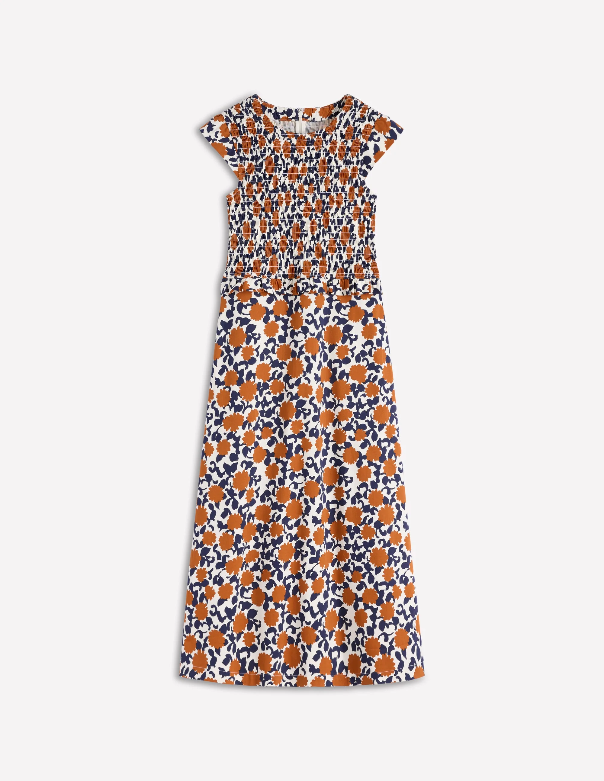 Carolina Smocked Midi Dress-Cognanc, Floweret Vine - Image 7
