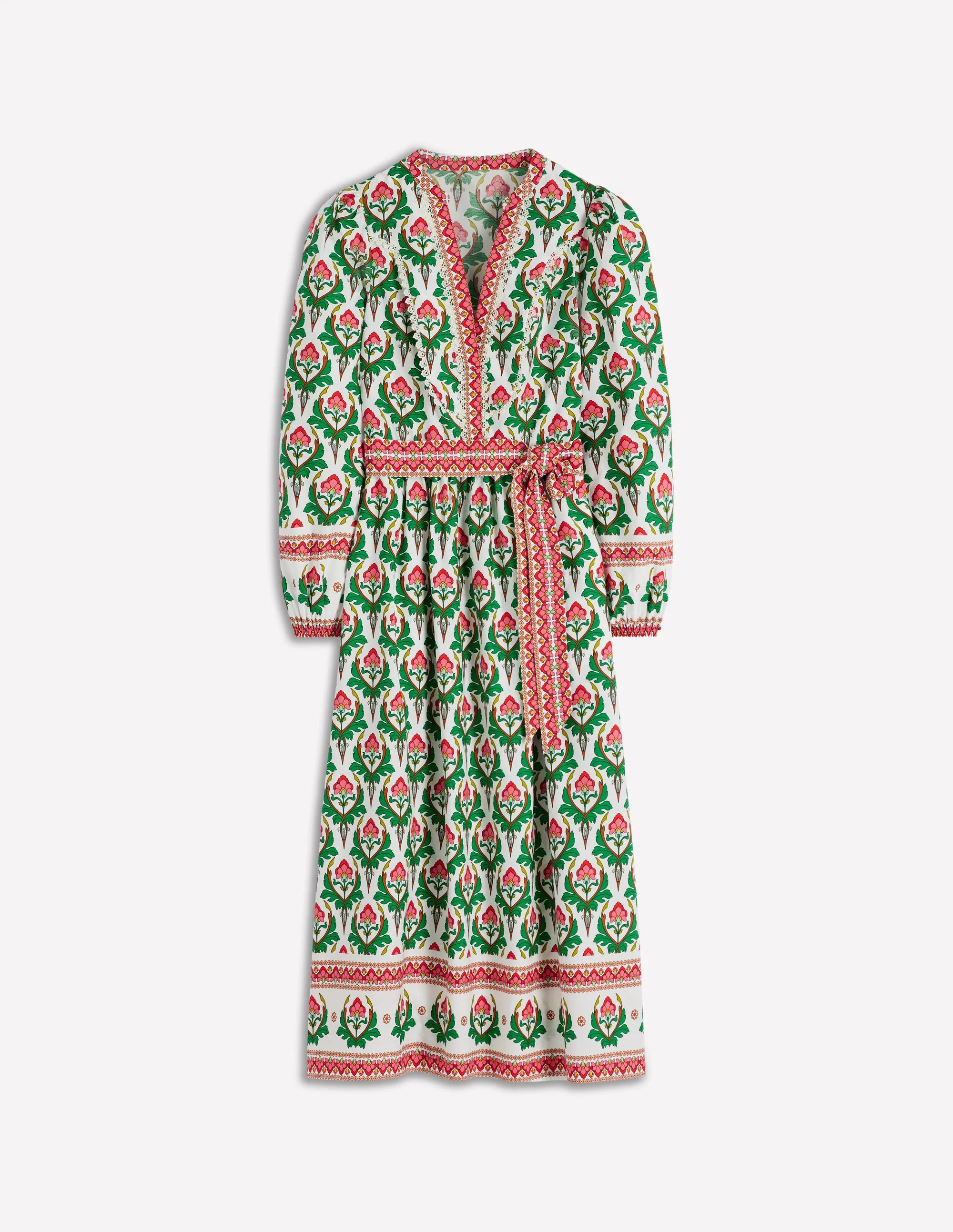 Cary Cotton Midi Dress-Multi, Ornamental Stamp - Image 6