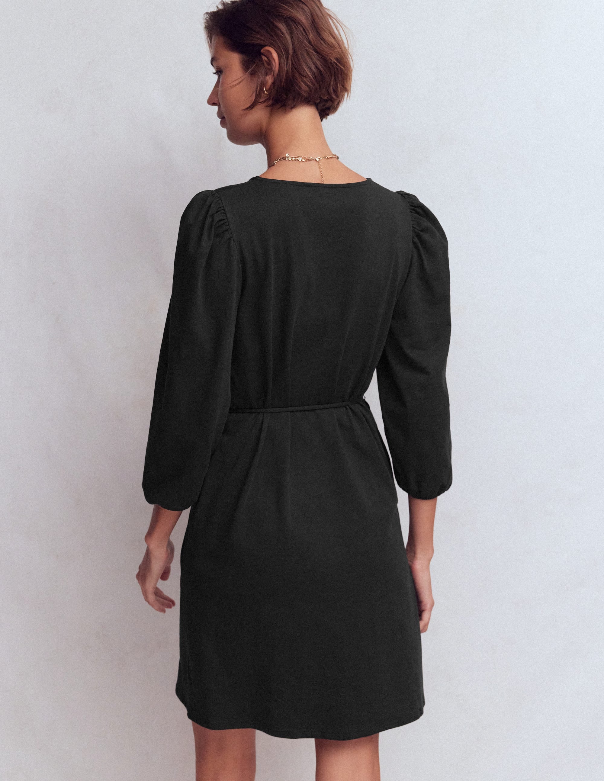 Cary V-Neck Jersey Dress-Black - Image 3