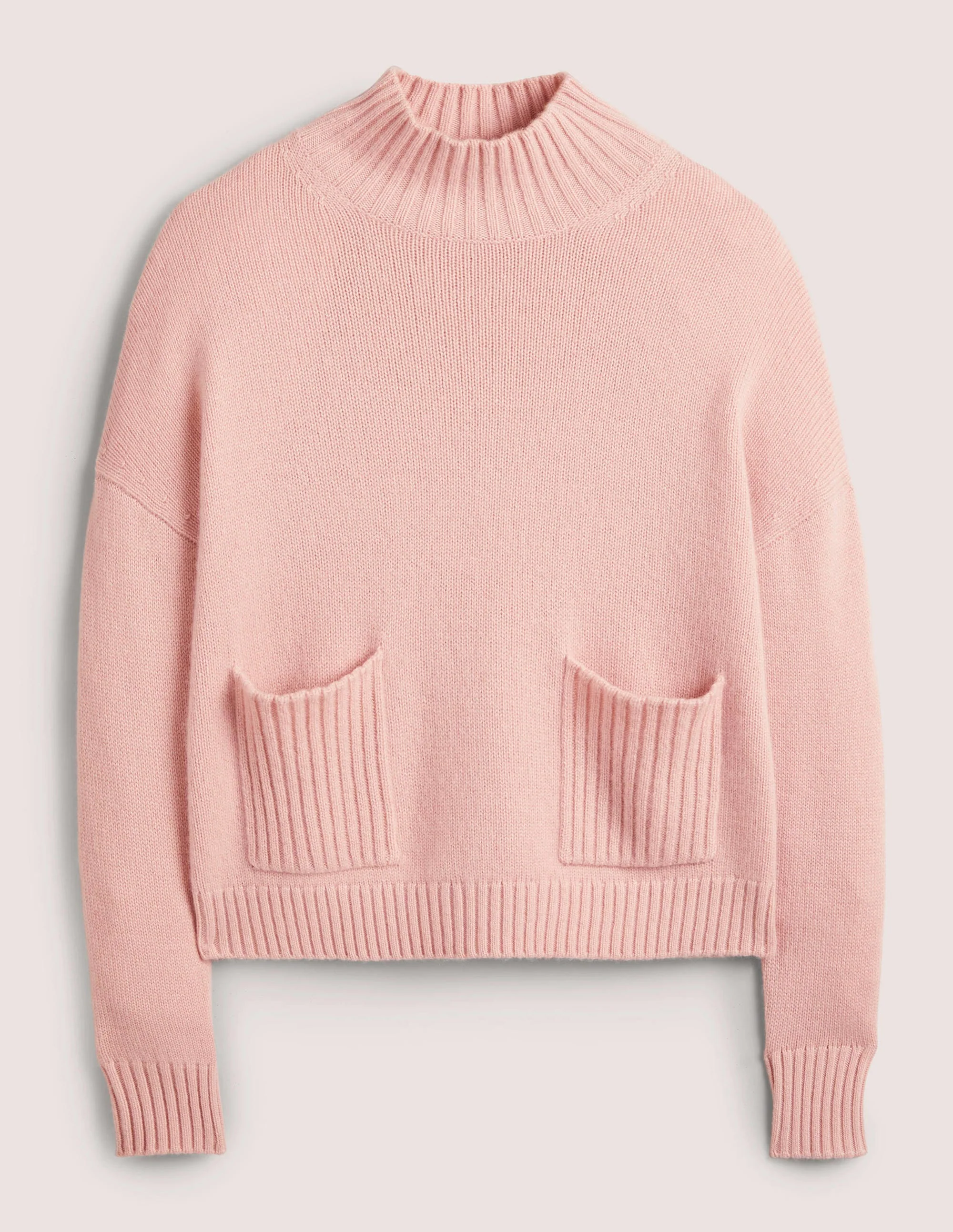 Cashmere High Neck Sweater-Pink Frosting - Image 6