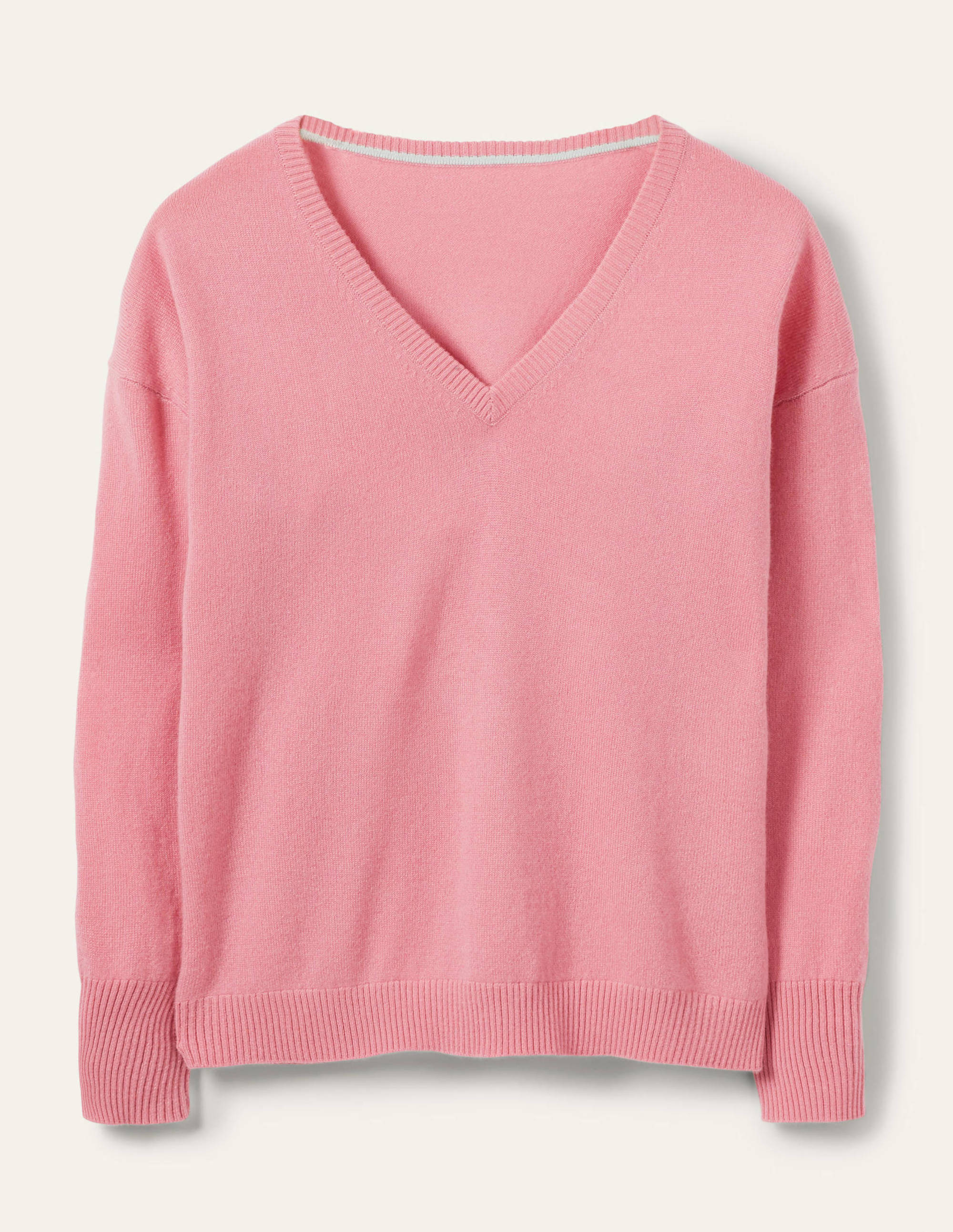 Cashmere V-neck Relax Jumper-Formica Pink - Image 6