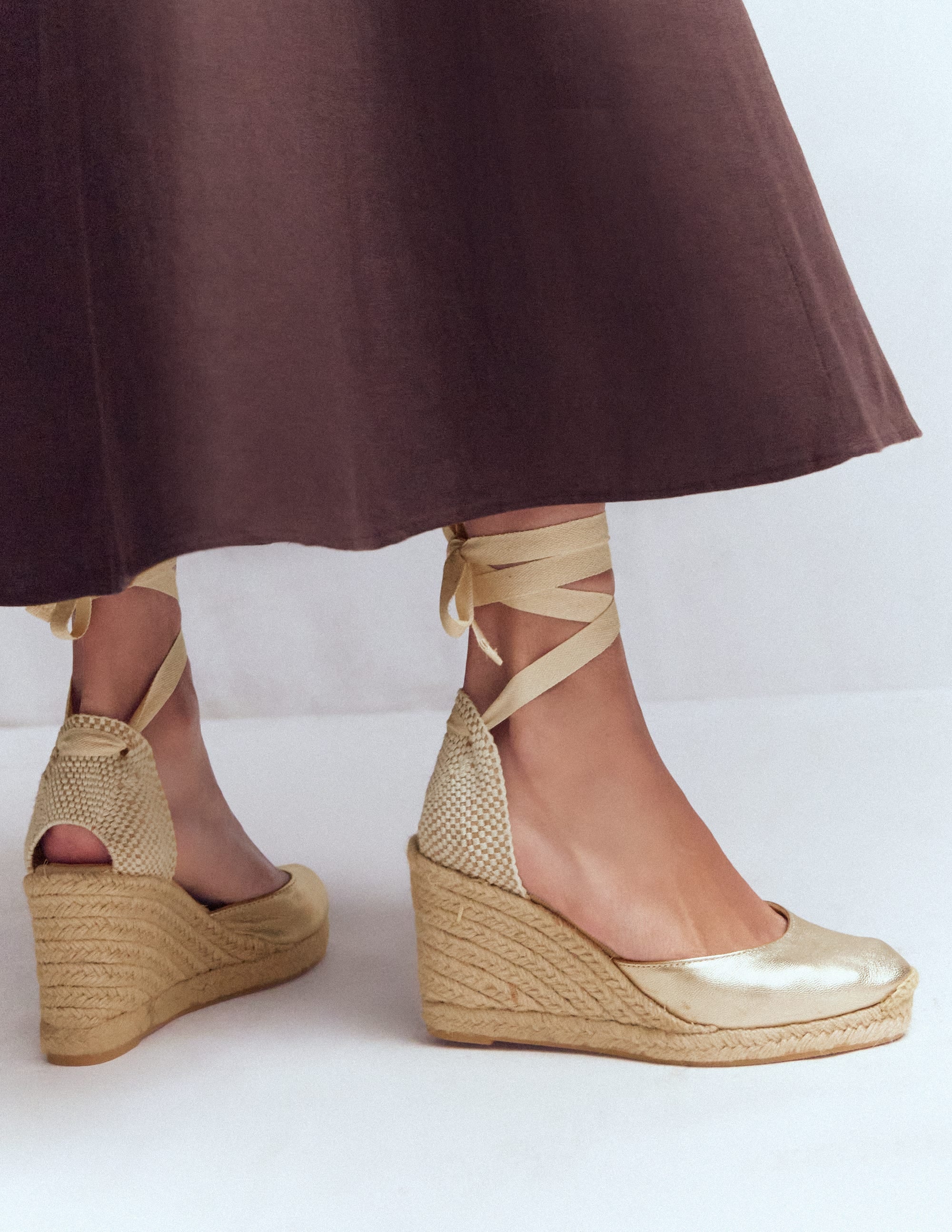 Cassie high wedge espadrille-Gold - Image 2