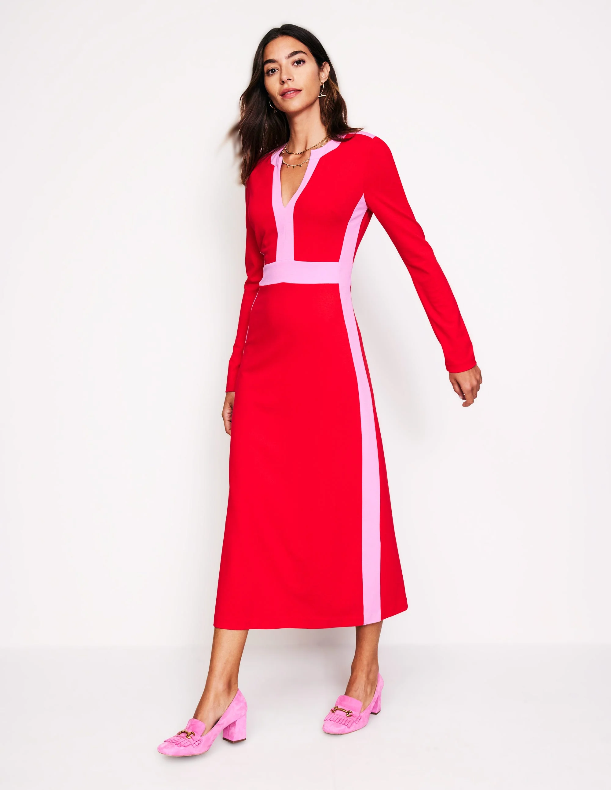 Catherine Ponte Midi Dress-Rouge - Image 2