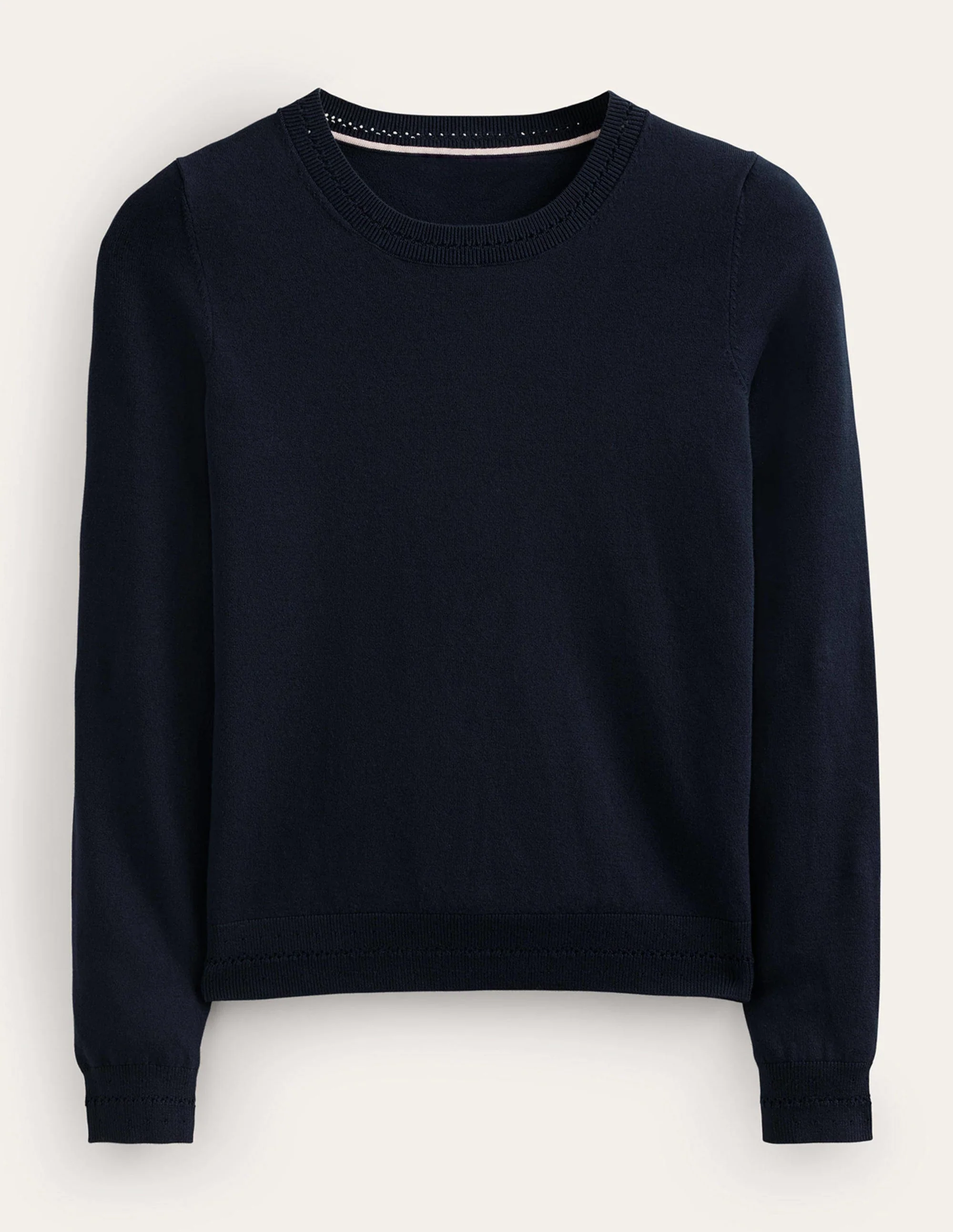 Catriona Cotton Crew Jumper-Navy - Image 5