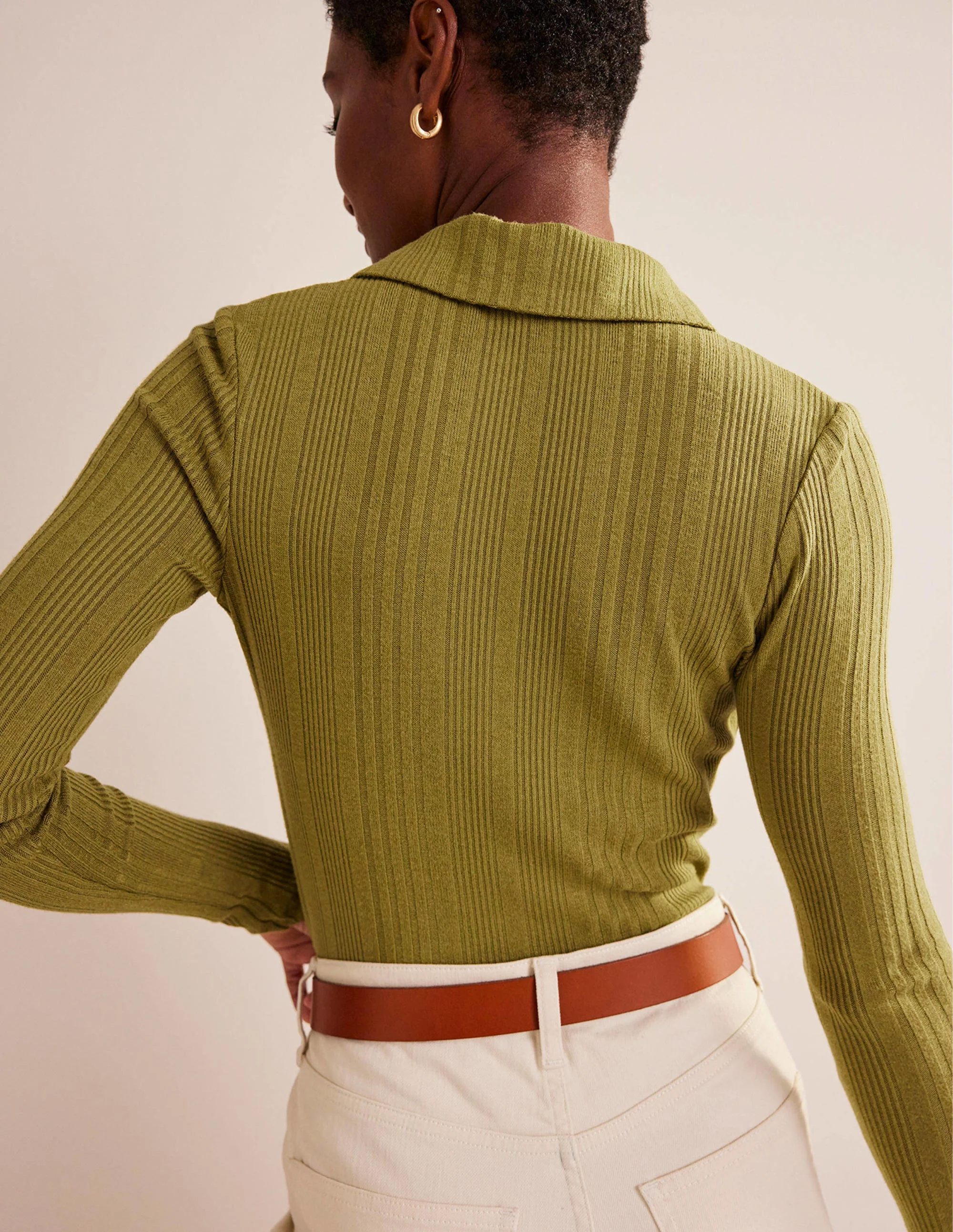 Charlotte Jersey Shirt-Green Olive - Image 3