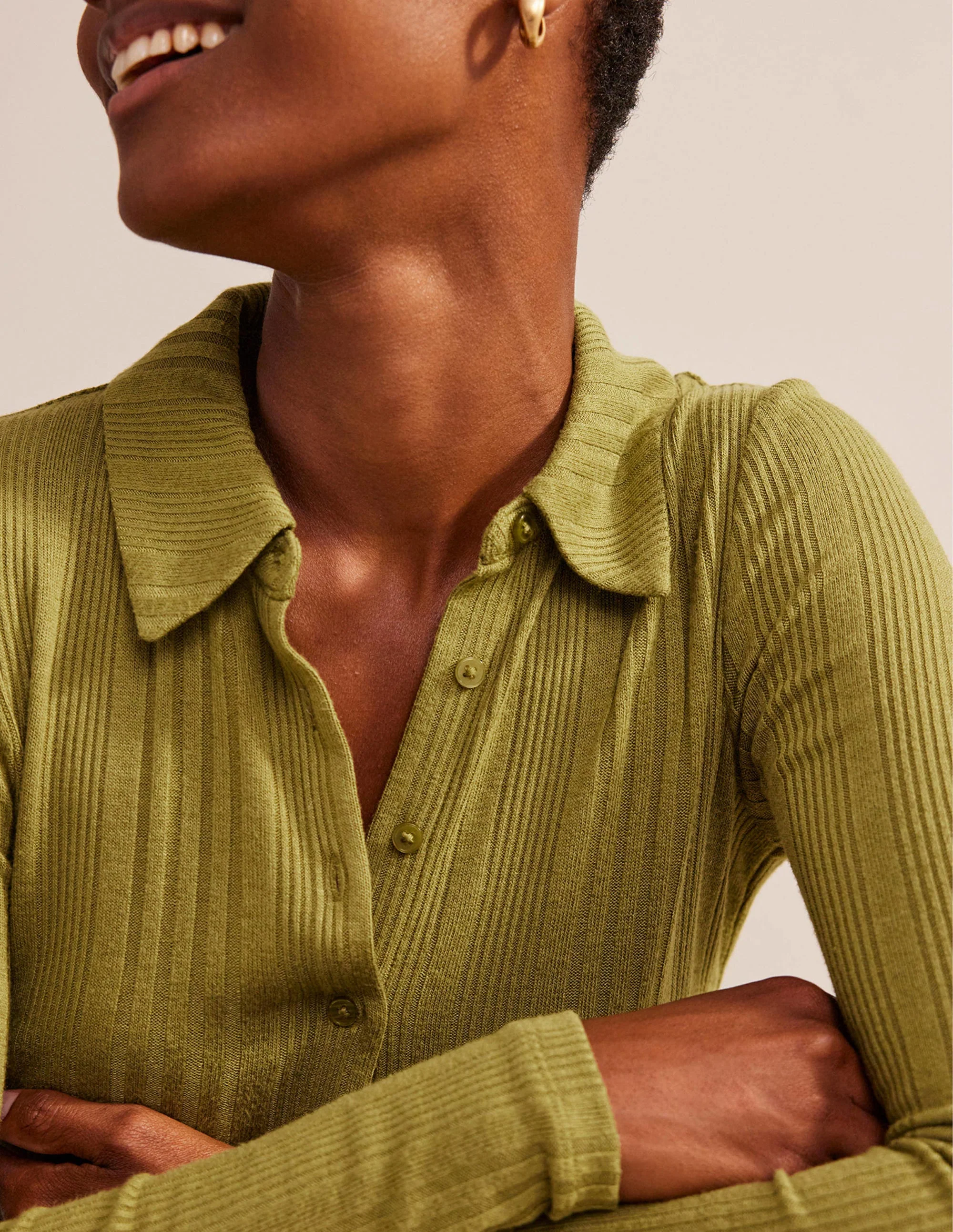 Charlotte Jersey Shirt-Green Olive - Image 4