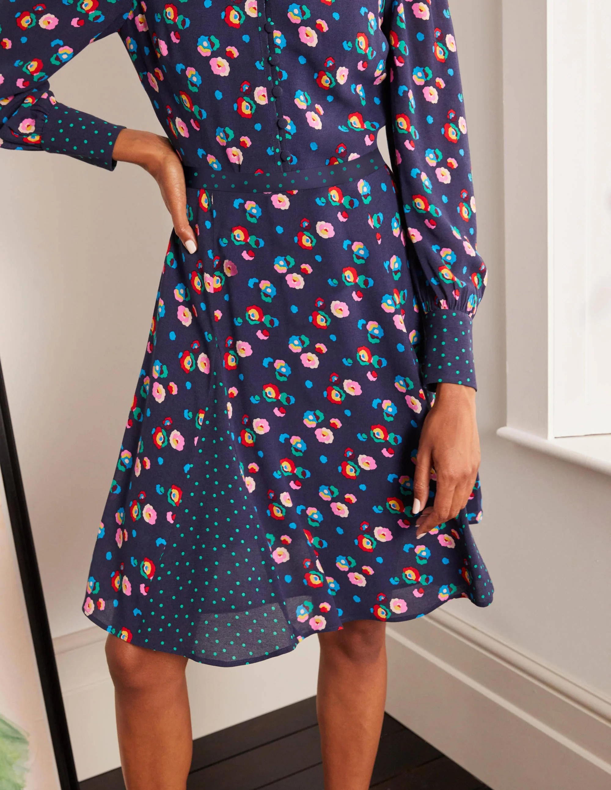 Christina Dress-Navy, Billowy Peony - Image 4
