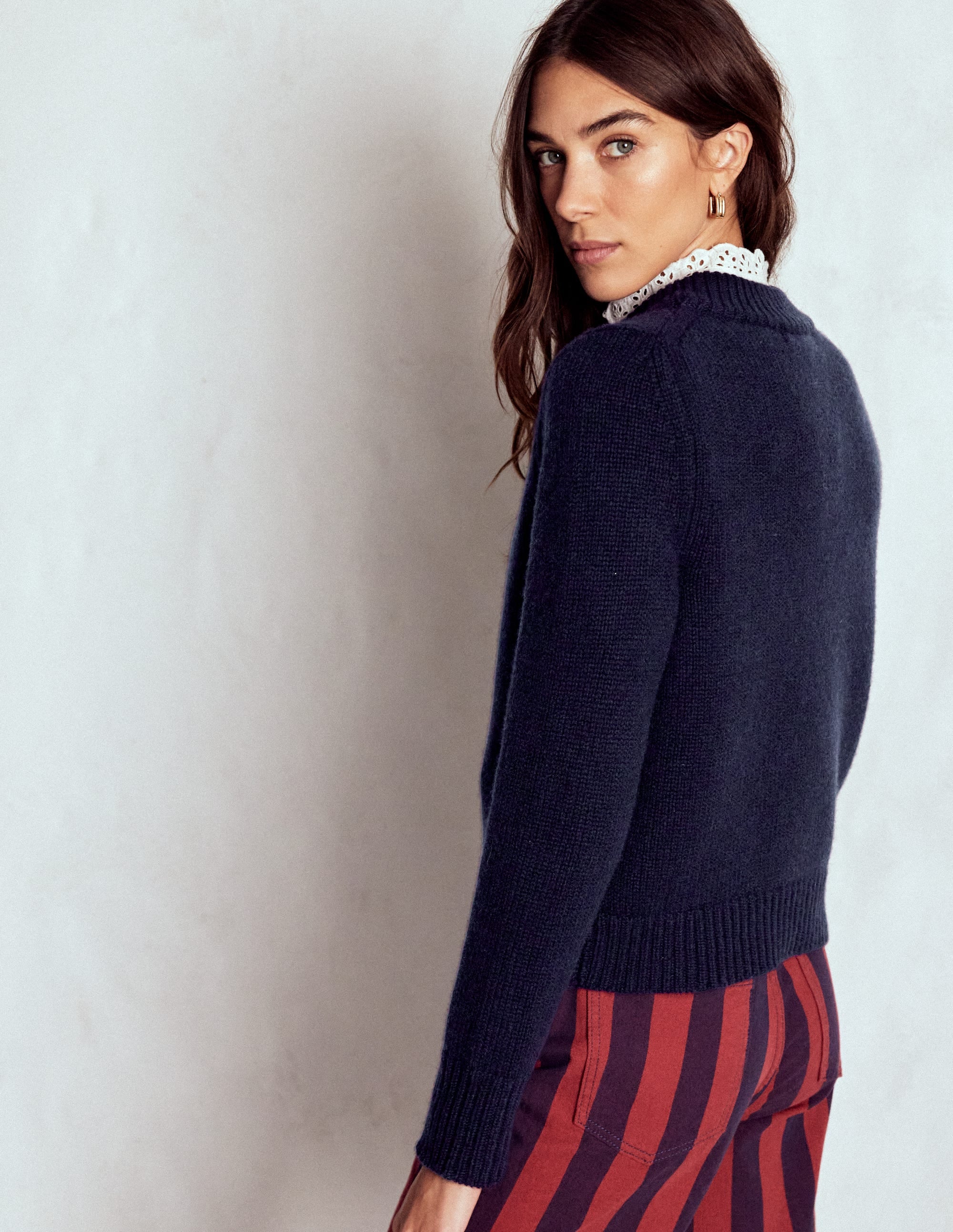 Chunky Cashmere Sweater-Navy - Image 3