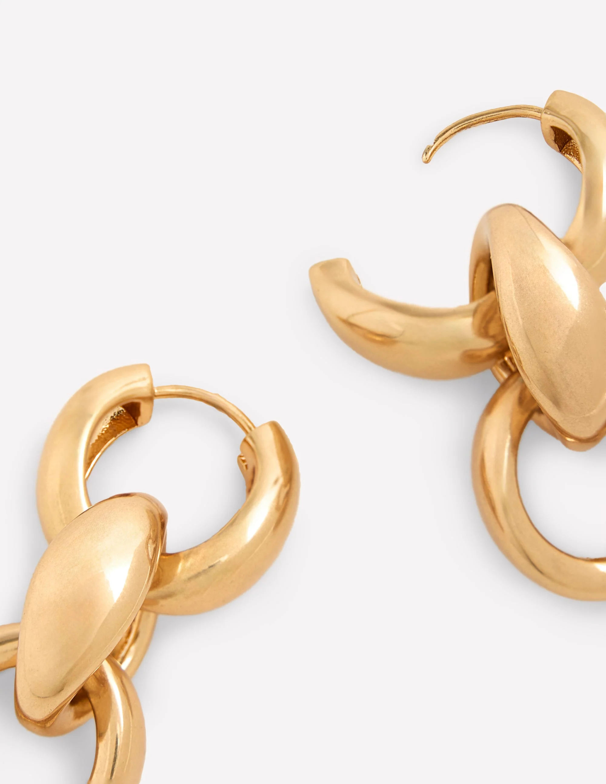 Chunky Chain-Link Earrings-Gold - Image 3