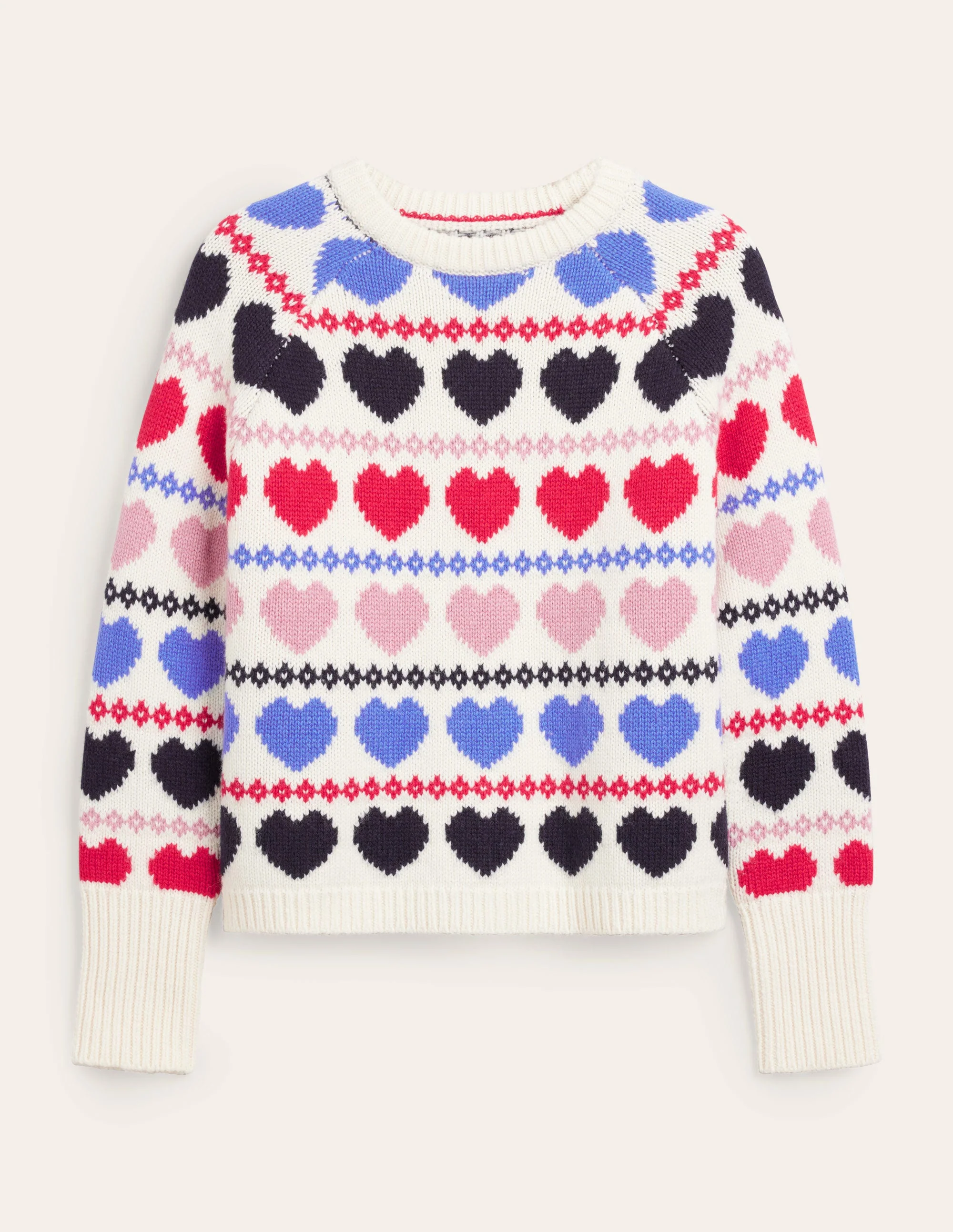 Chunky Fair Isle Sweater-Ivory Heart Fairisle - Image 5