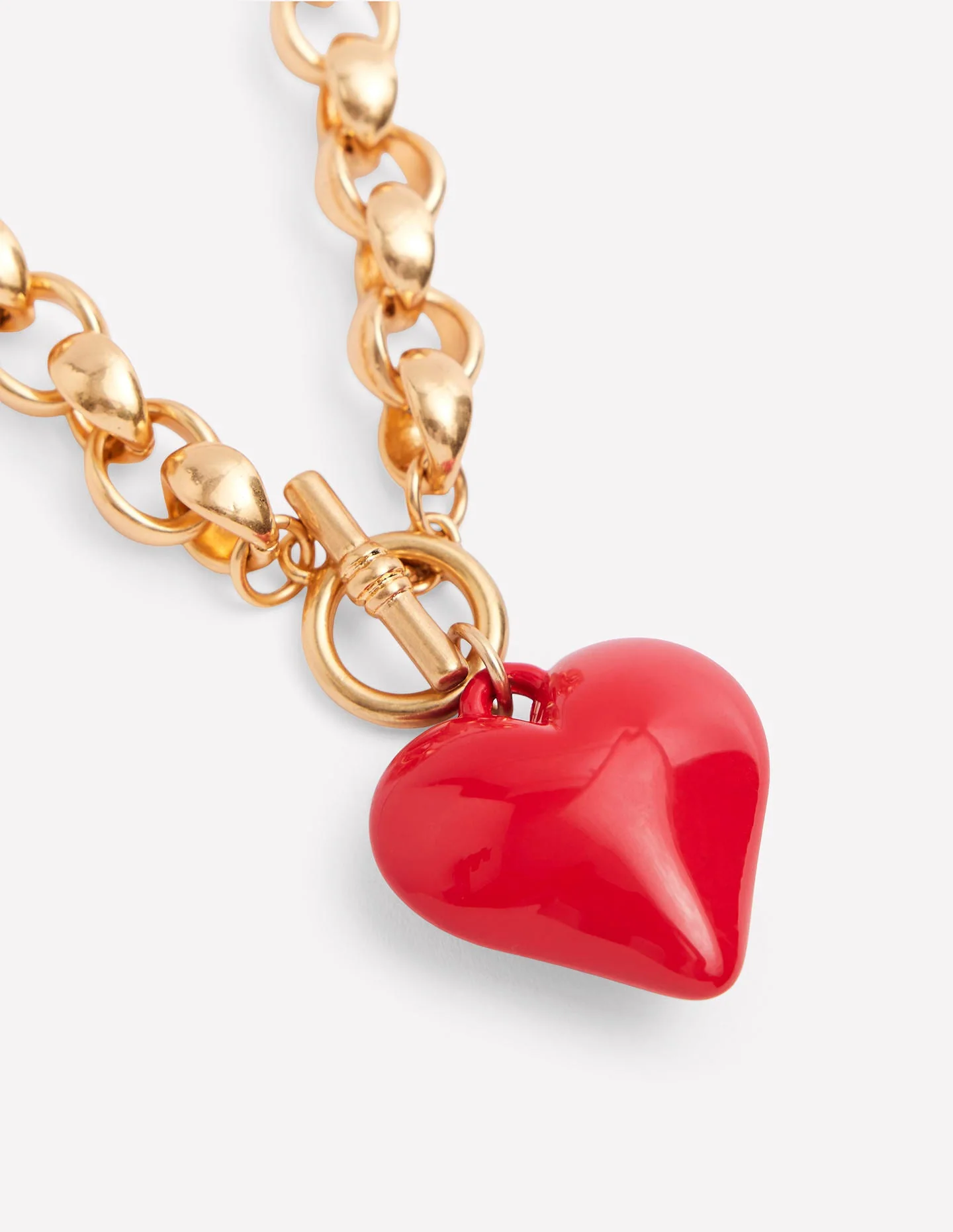 Chunky Heart Necklace-High Risk Red - Image 3