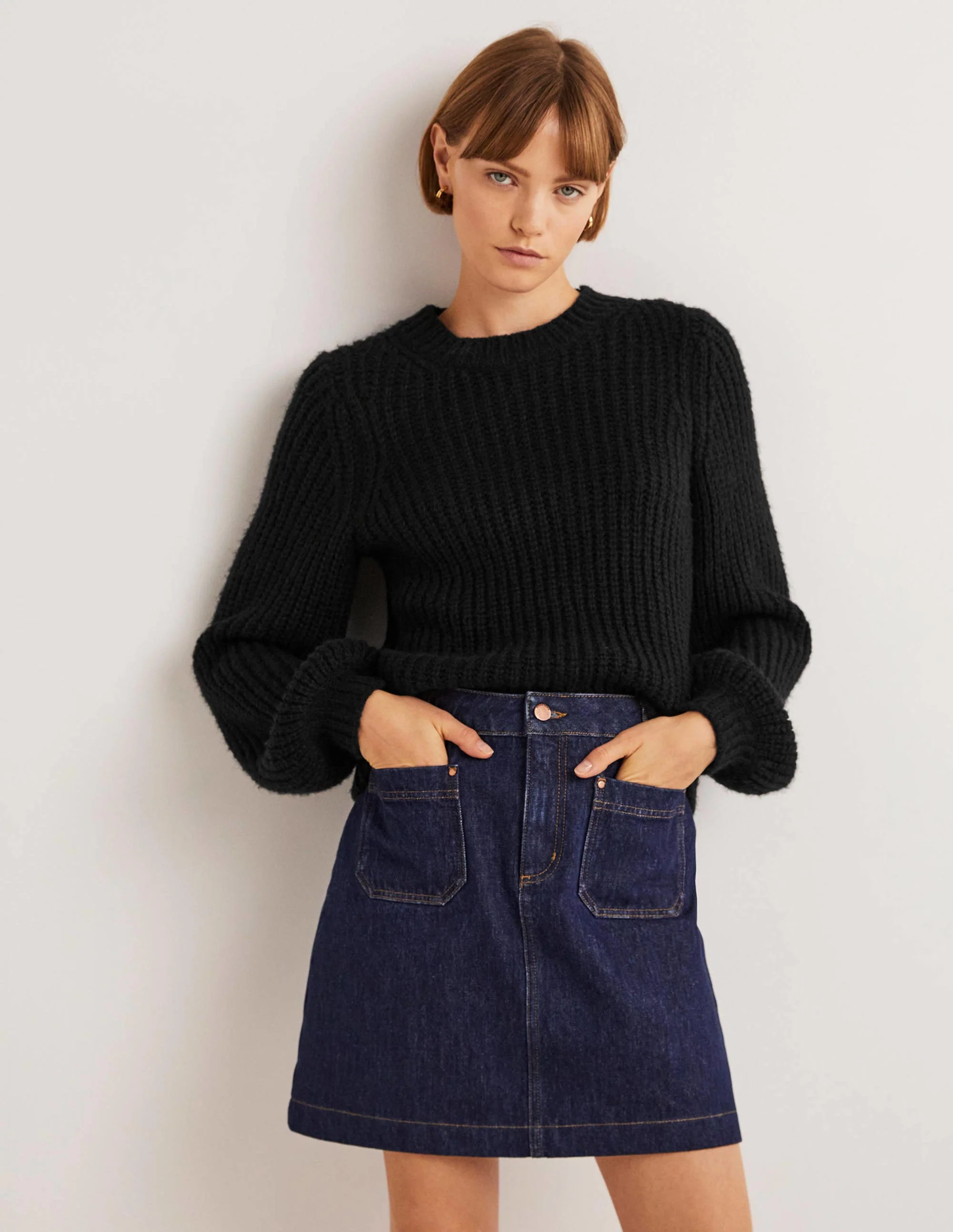 Chunky Ribbed Sweater-Black