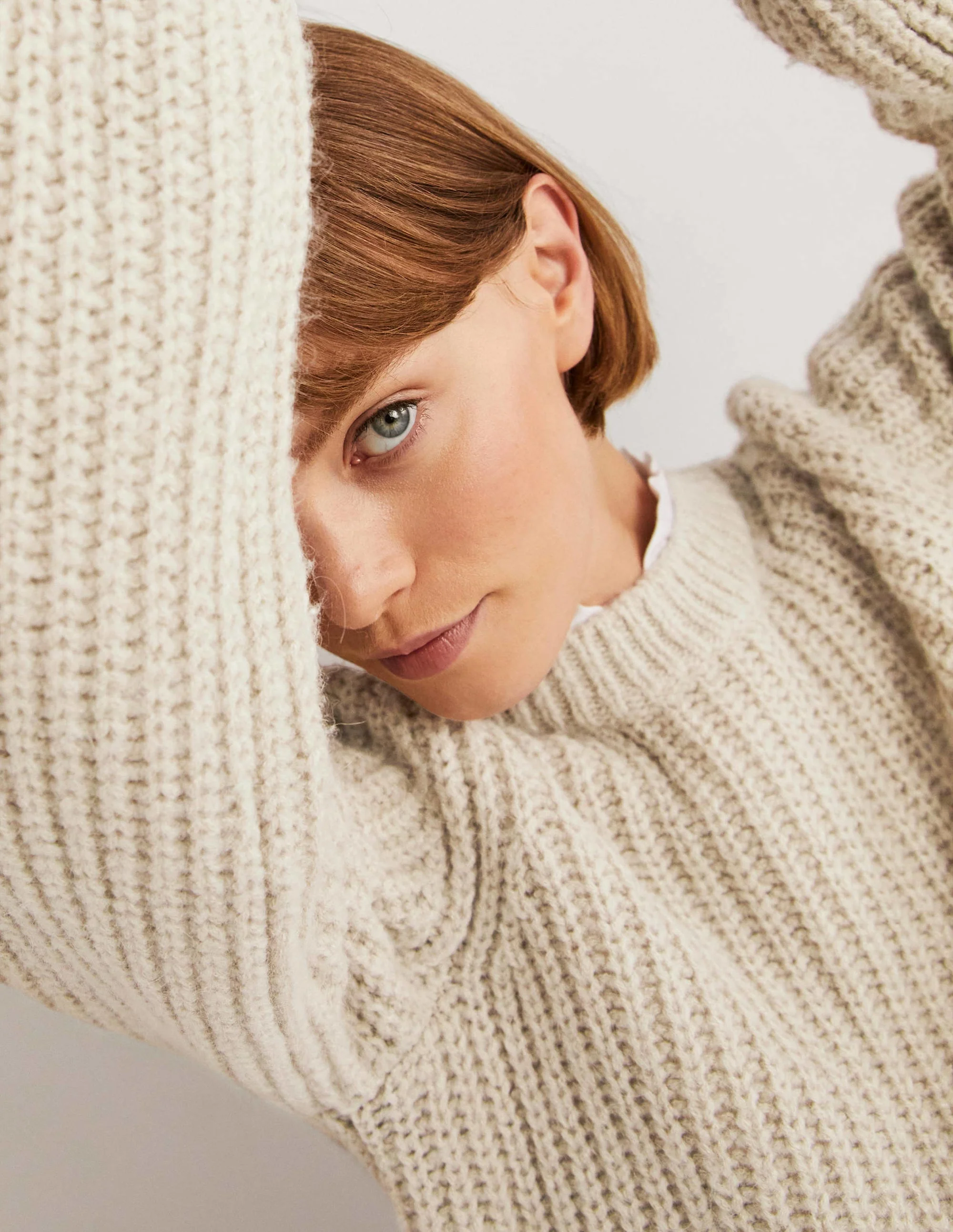 Chunky Ribbed Sweater-Oatmeal Melange - Image 2