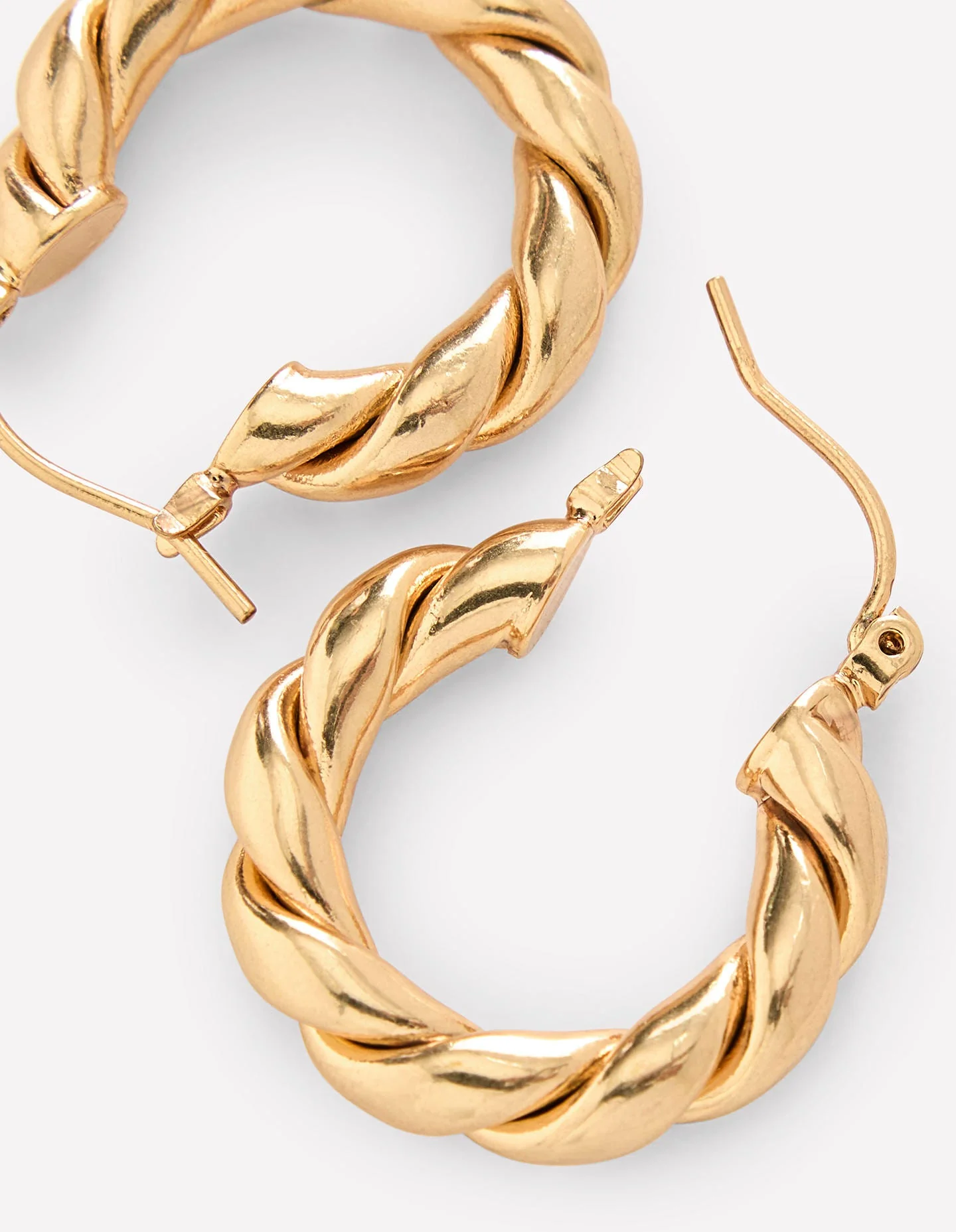 Chunky Twist Hoops-Gold Colour - Image 3