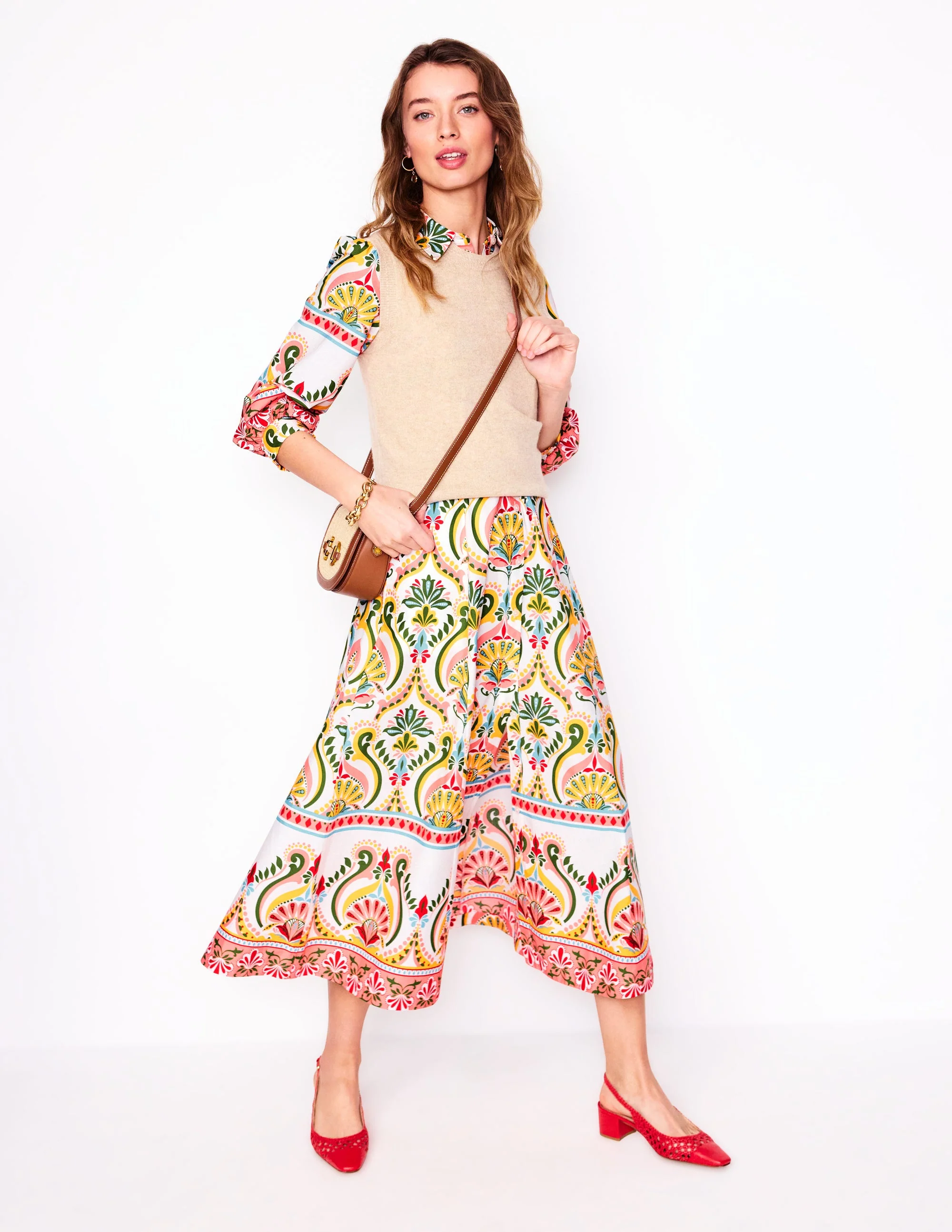 Clara Cotton Shirt Dress-Multi, Ornamental Floral - Image 6