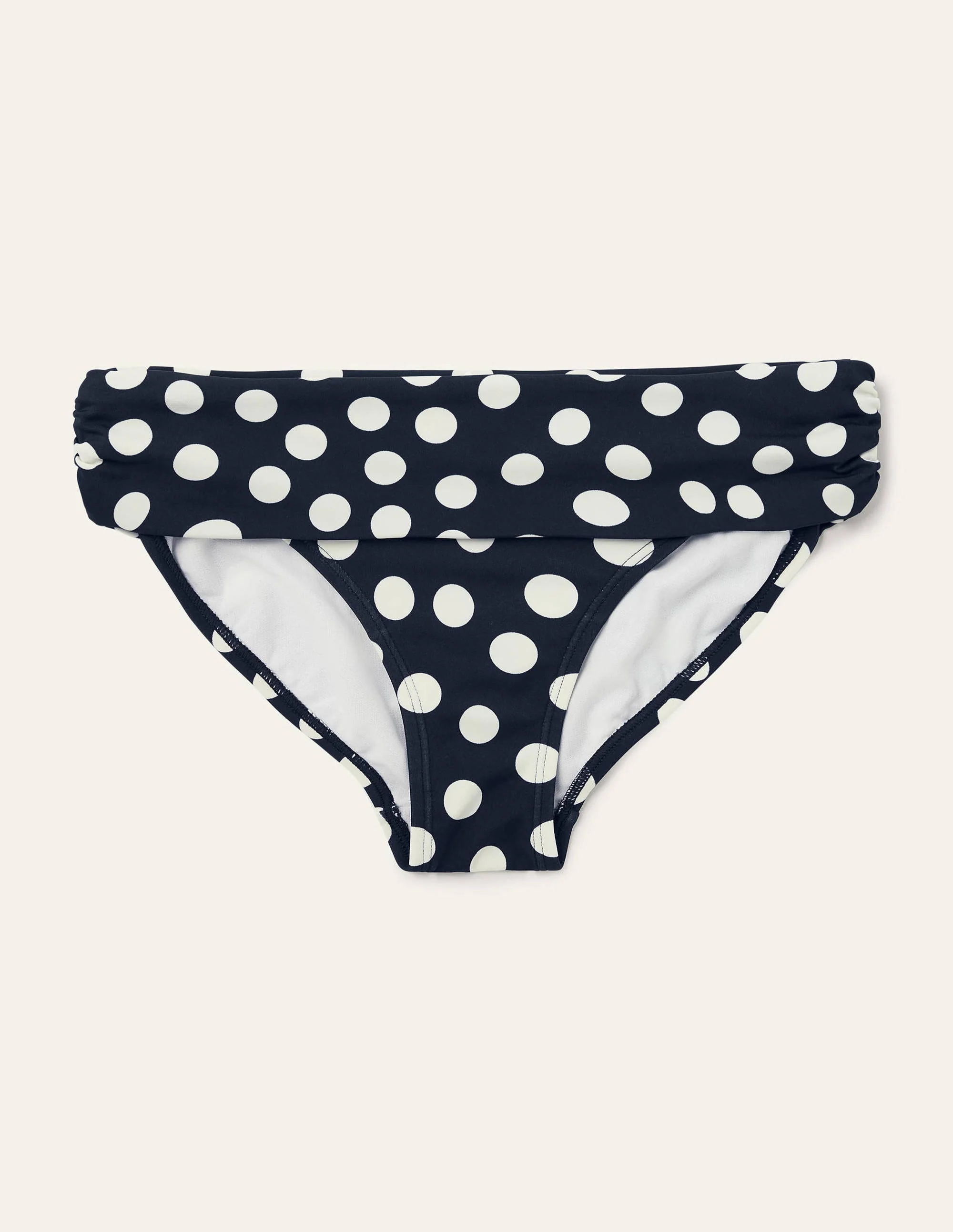 Classic Fold Bikini Bottoms-French Navy, Scattered Dot - Image 6