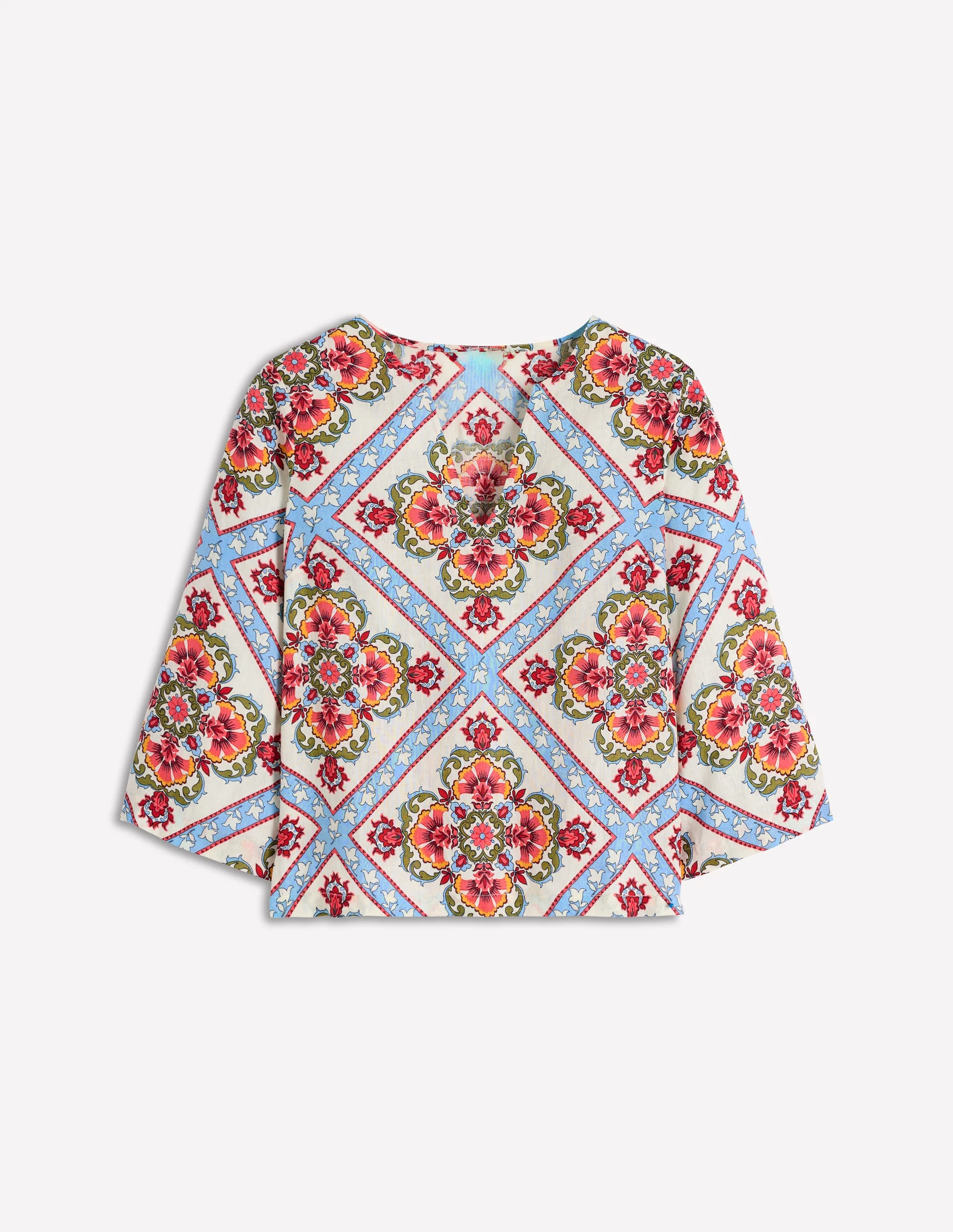 Cleo Linen Top-Floral Tile Placement - Image 6