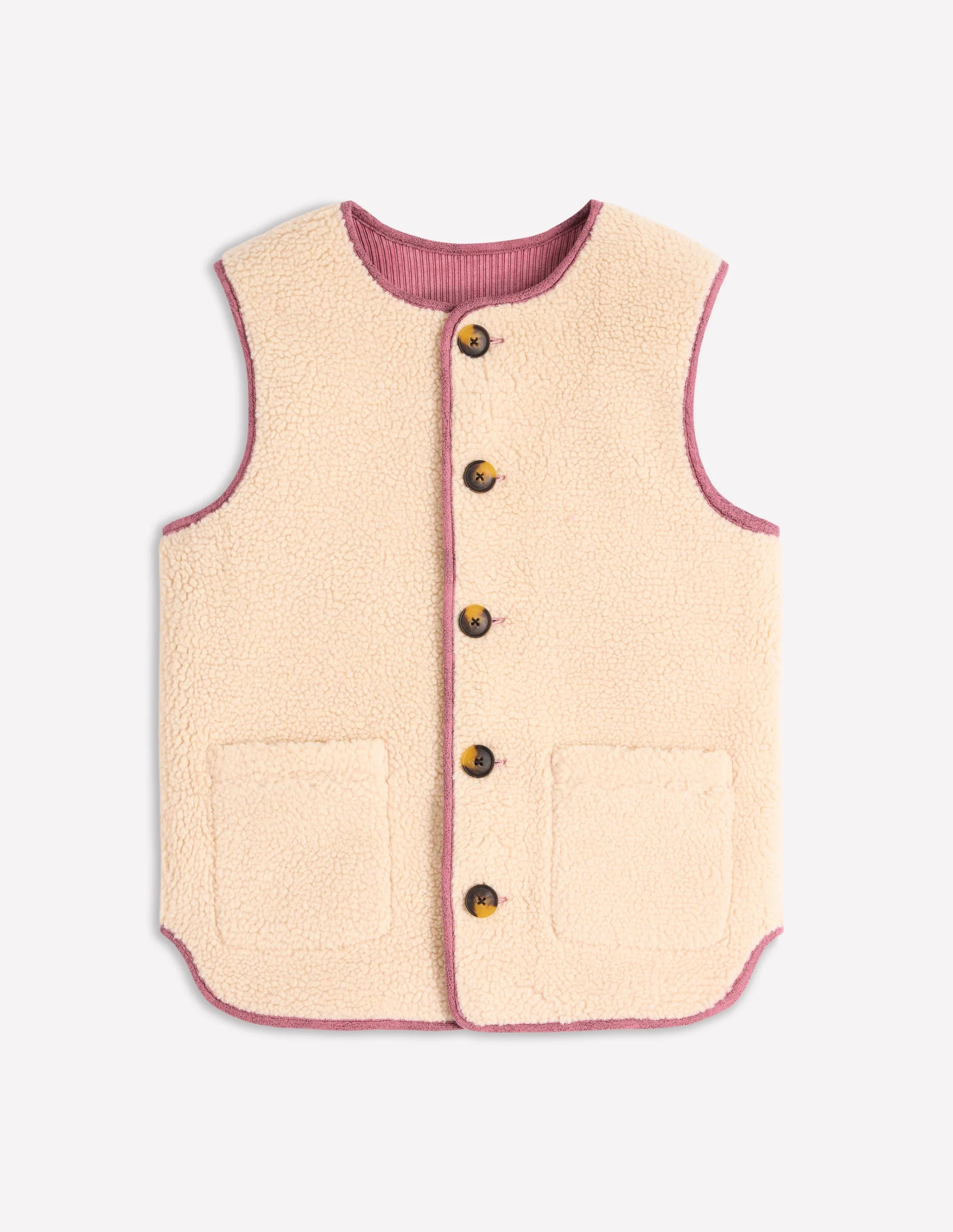 Clerkenwell Reversible Gilet-Light Pink, Natural - Image 7