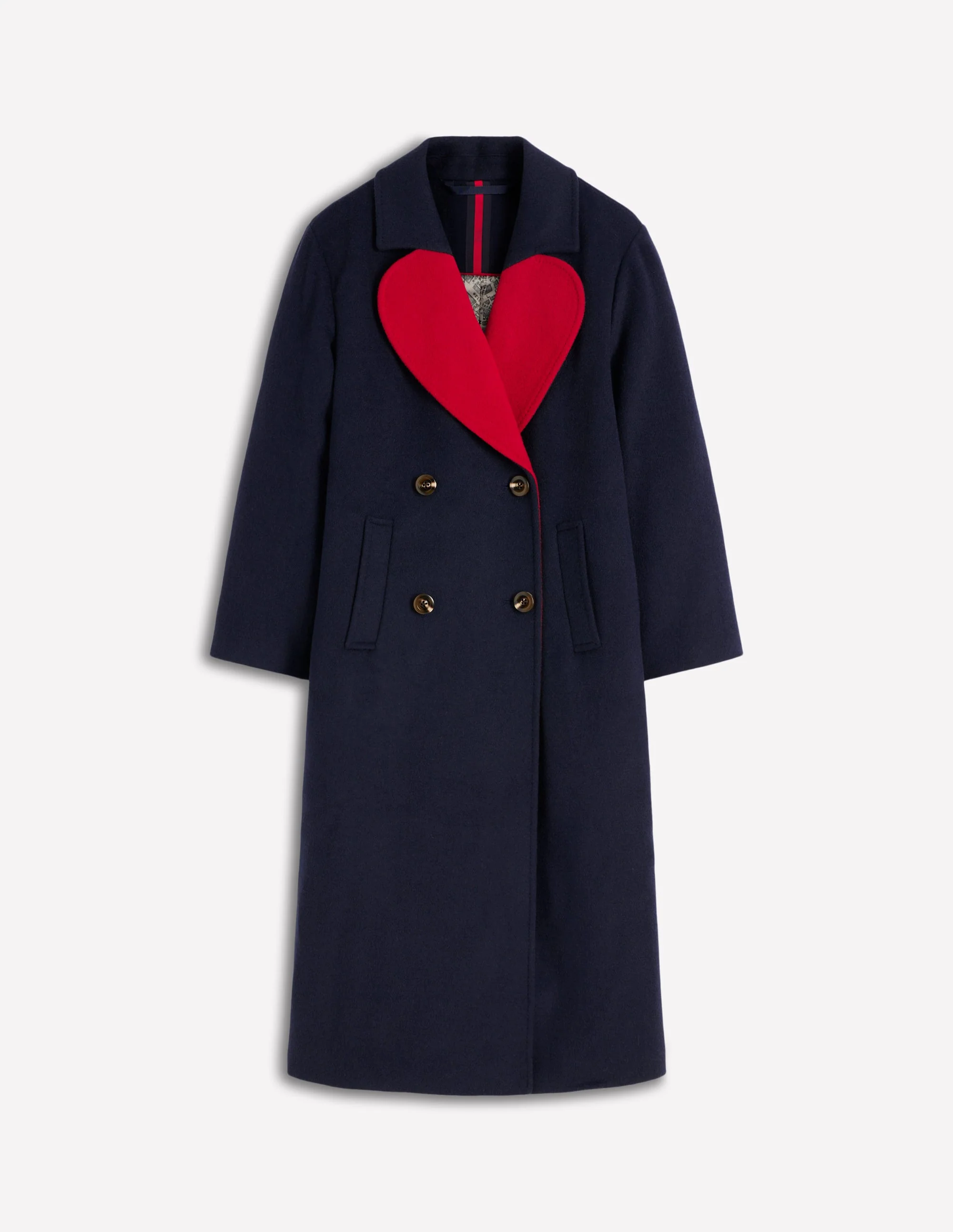 Cocoon Wool Coat-Navy Heart - Image 7