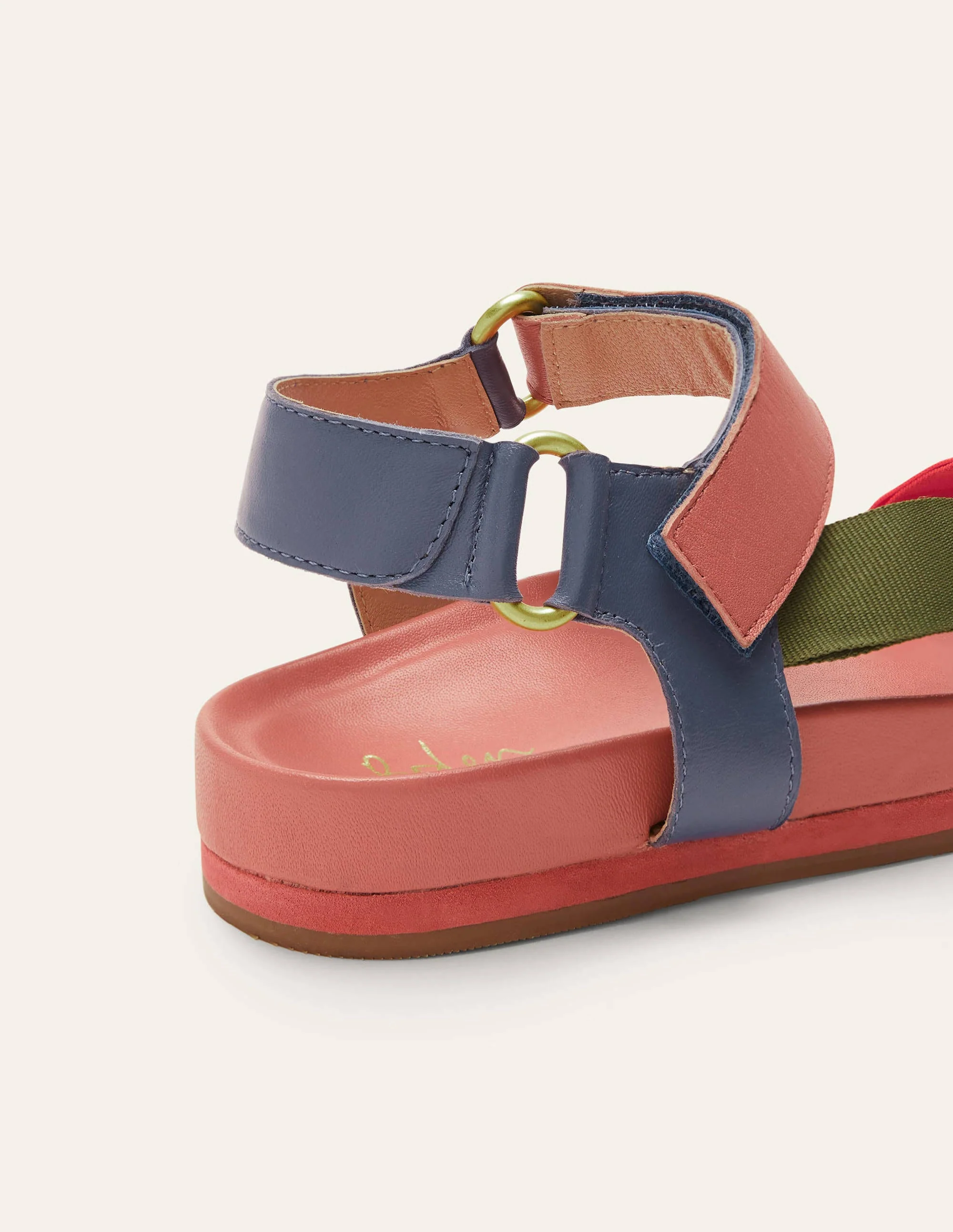 Colourblock Sandals-Burnt Coral Colourblock - Image 4