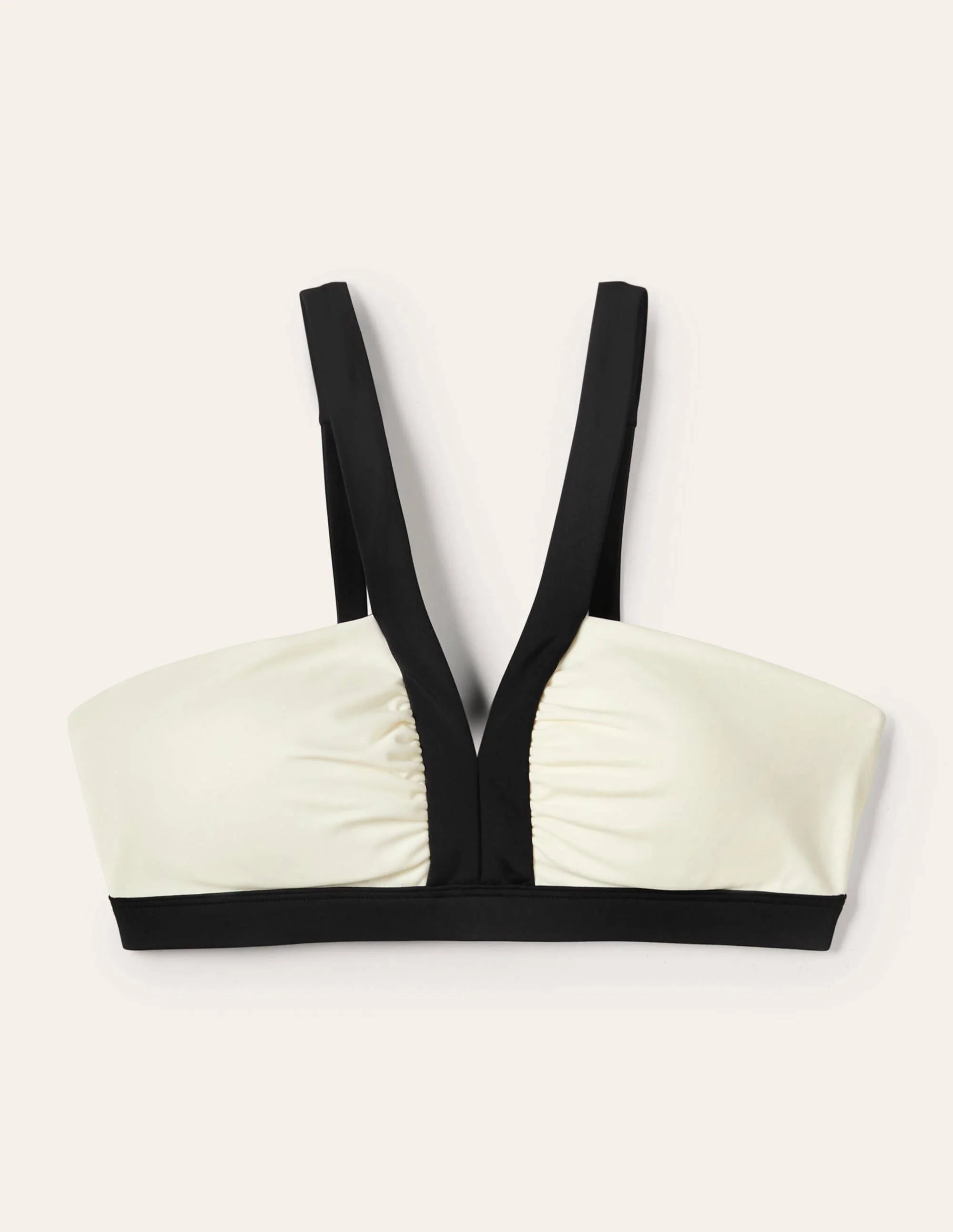 Corsica V-neck Bikini Top-Ivory Colourblock - Image 5