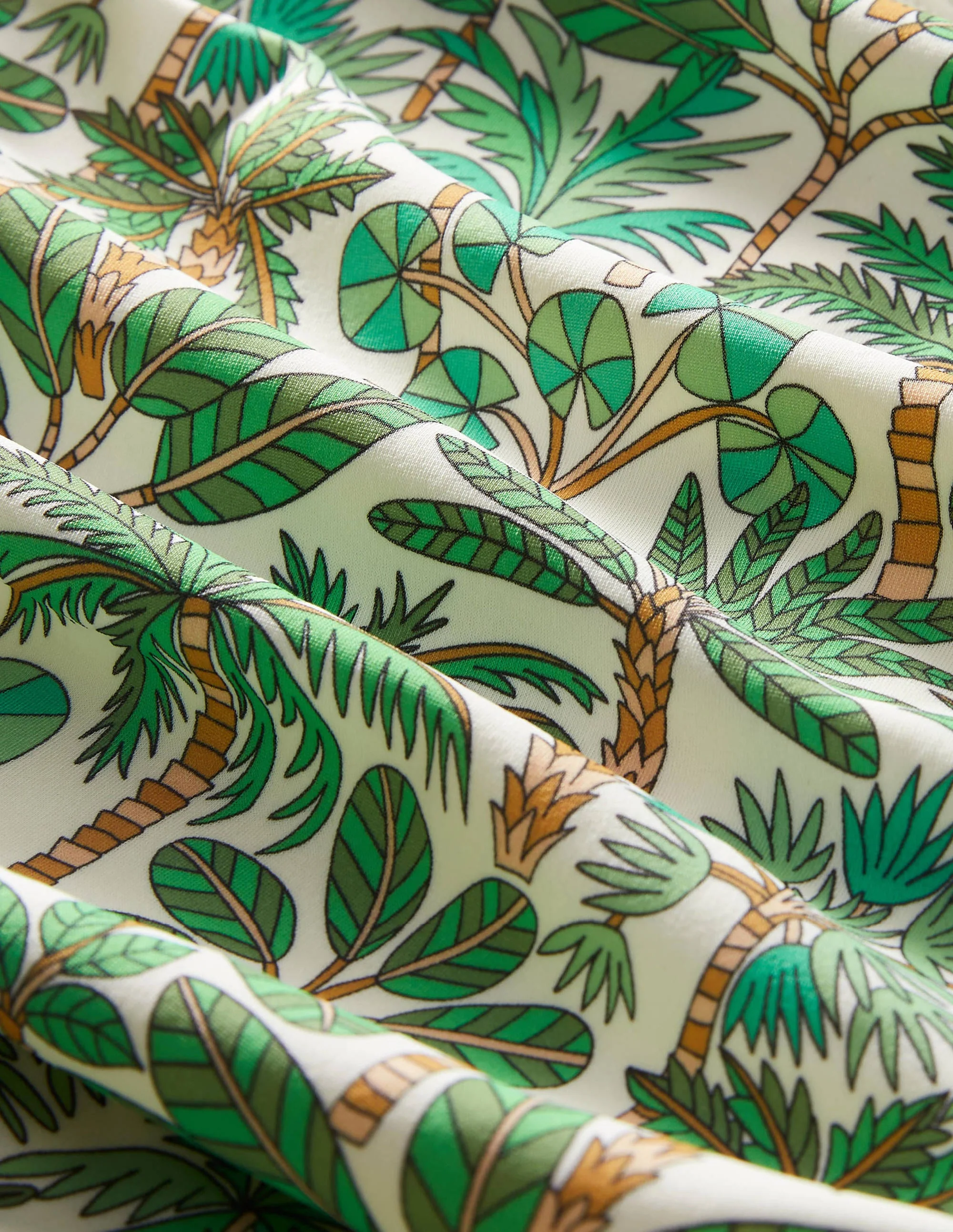 Corsica V-neck Swimsuit-Ivory, Palm Forest - Image 6
