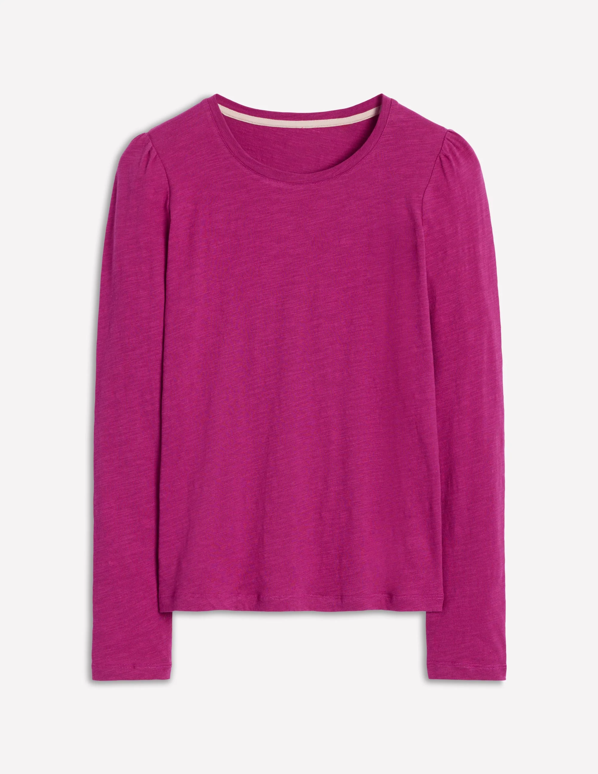 Cotton Crew Long Sleeve Top-Rich Magenta - Image 5