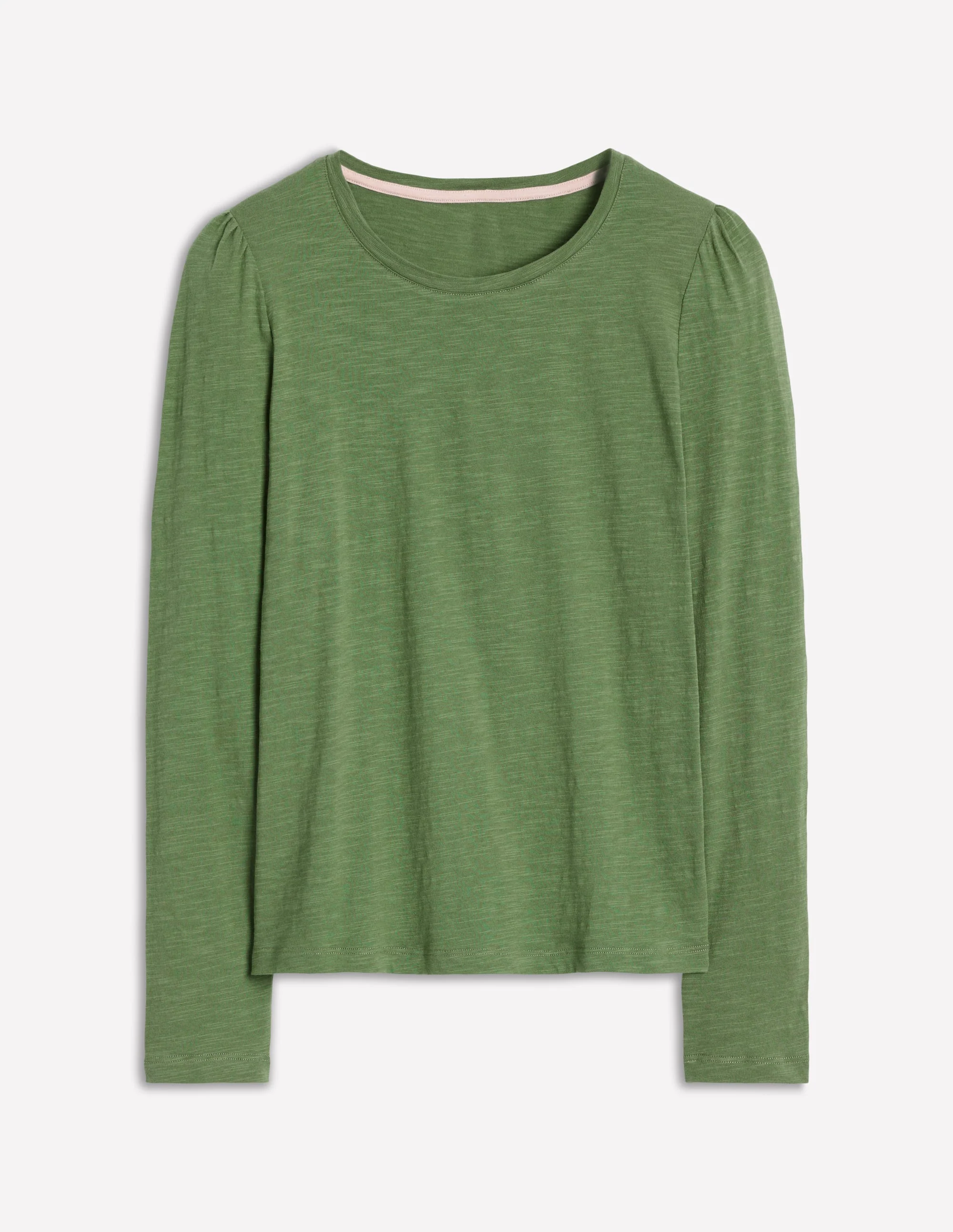 Cotton Crew Long Sleeve Top-Safari Green - Image 5