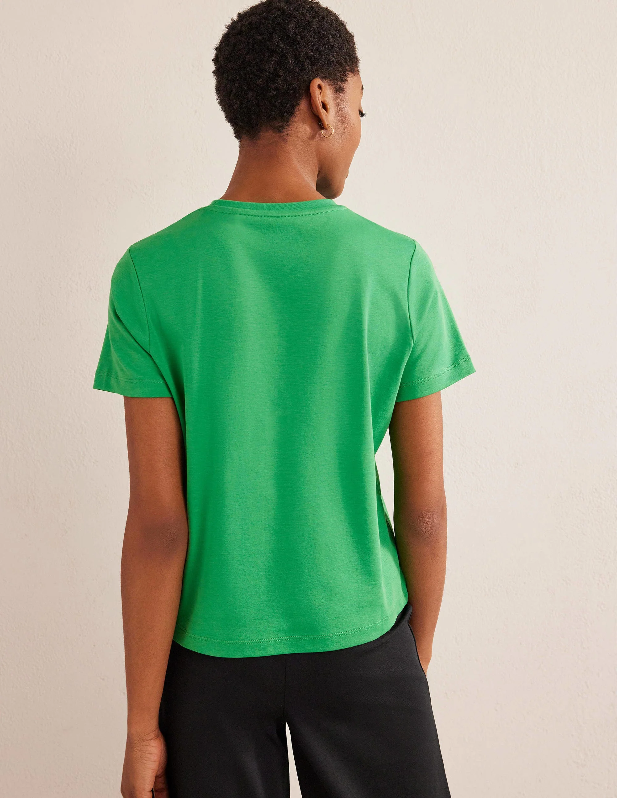 Cotton Crew Neck T-Shirt-Green Bee - Image 3