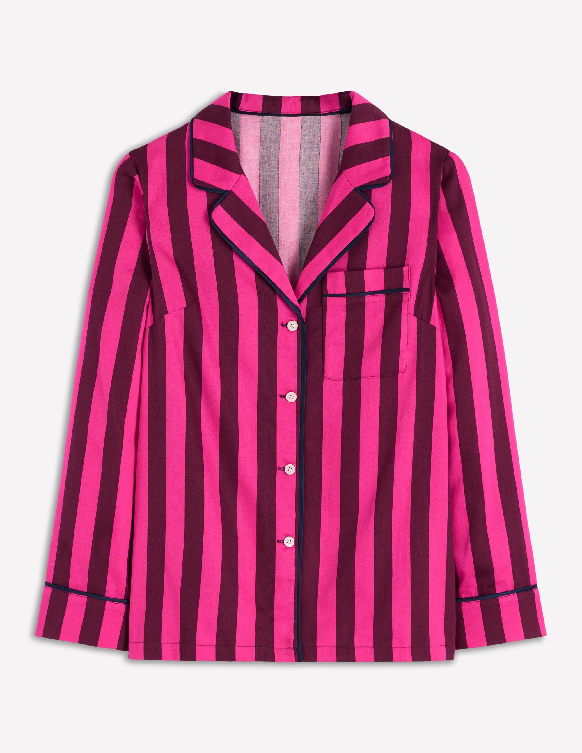 Cotton Pajama Shirt-Pink Stripe - Image 7