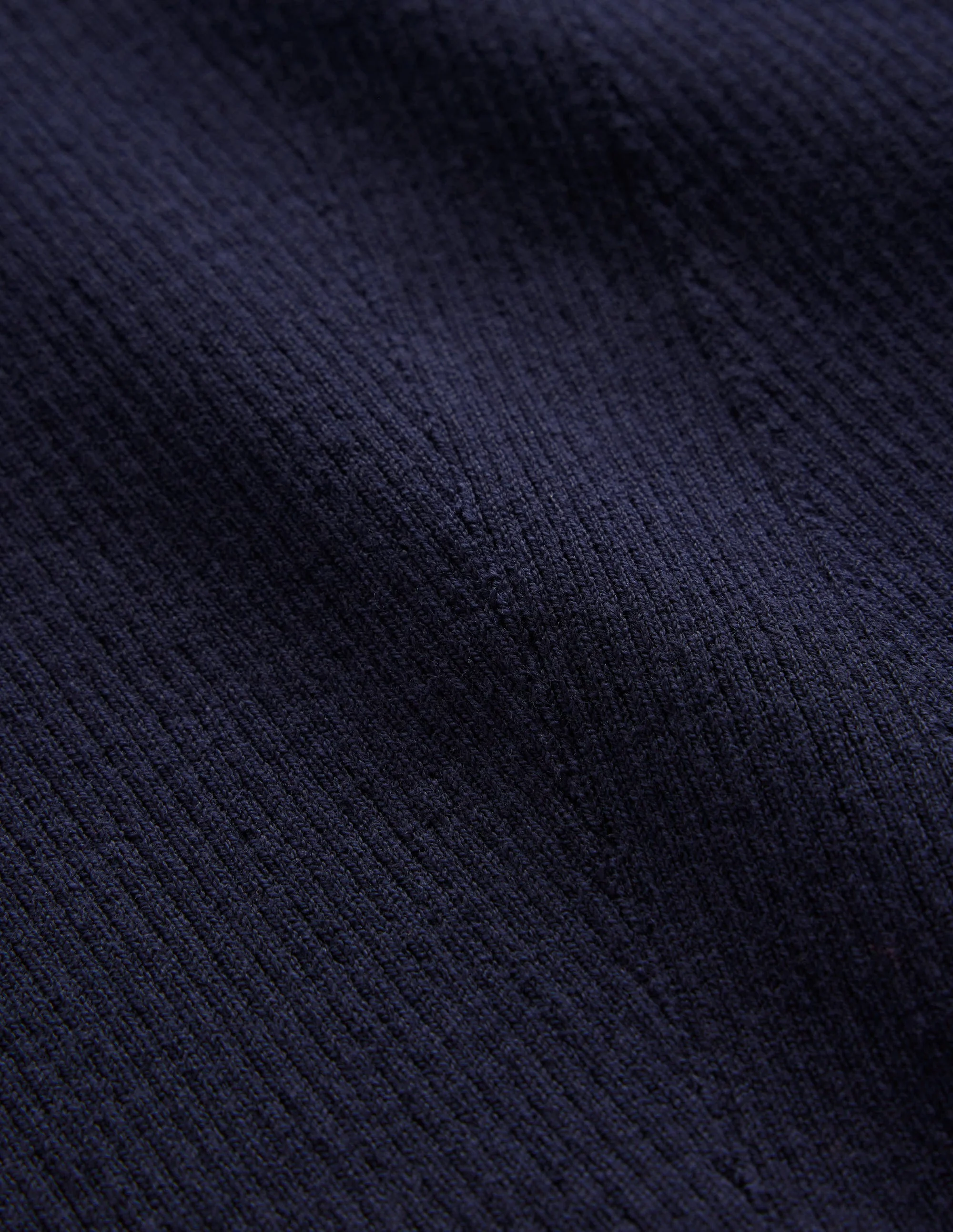 Cotton Rib Boat Neck Sweater-Navy - Image 6