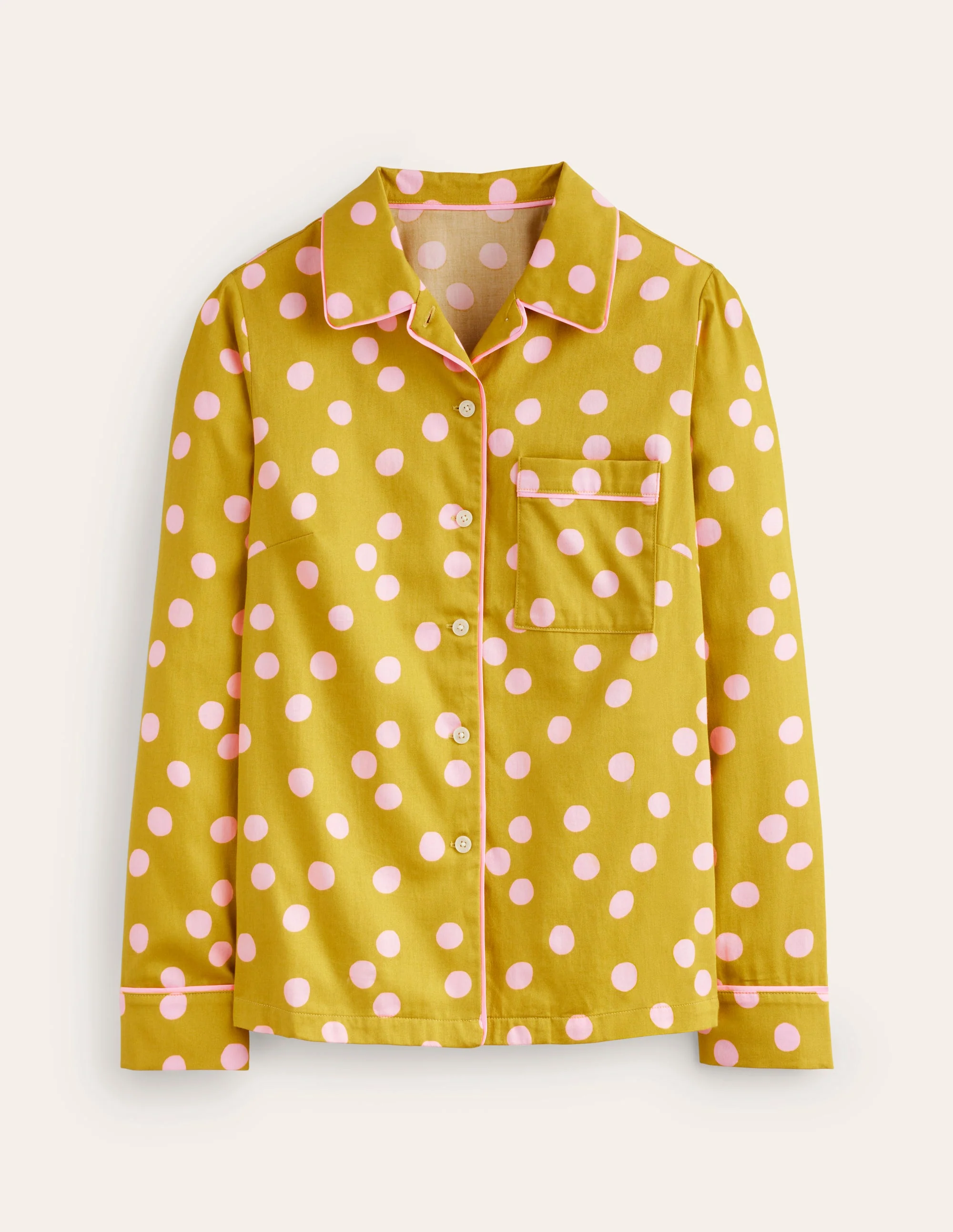 Cotton Sateen Pajama Shirt-Antique Moss - Image 5
