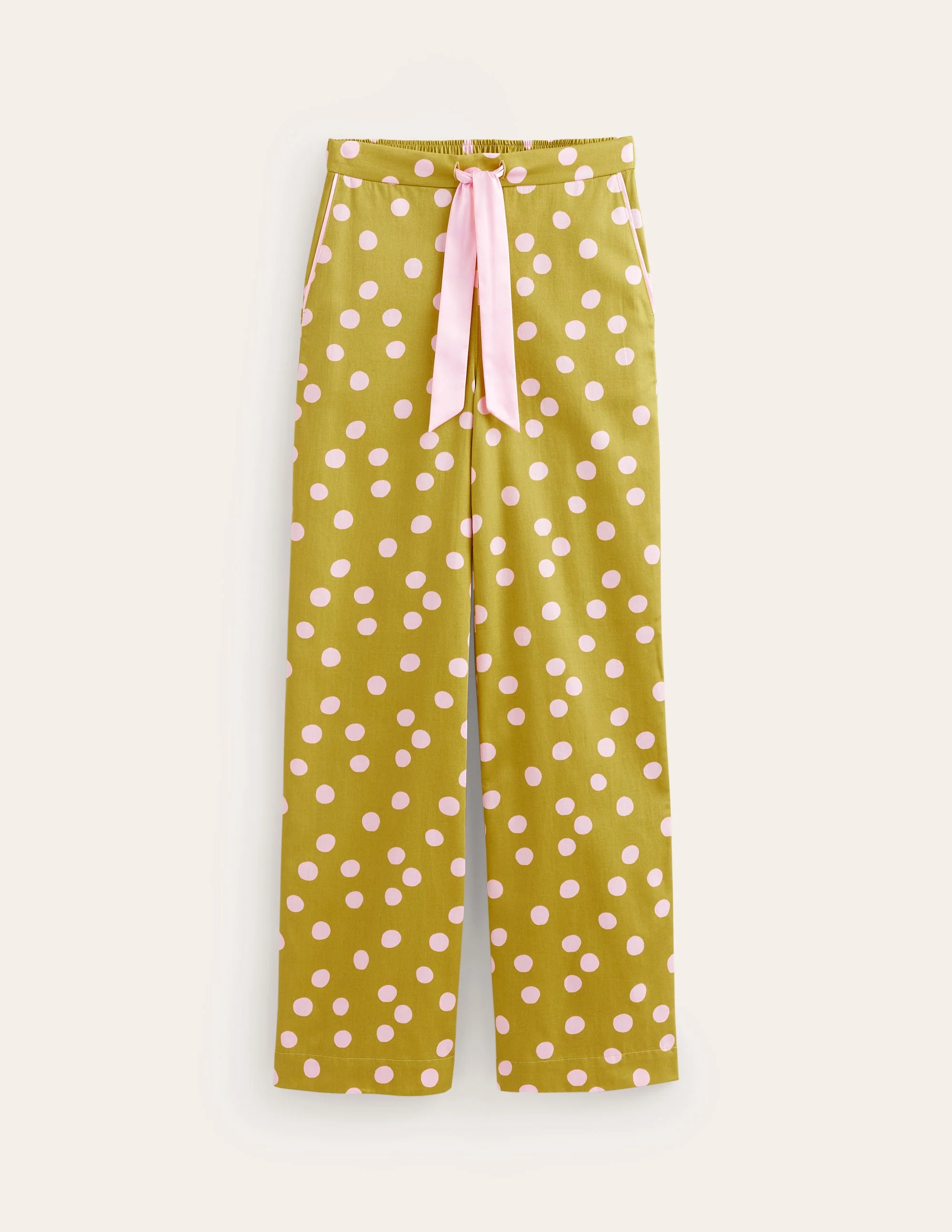 Cotton Sateen Pajama Trousers-Antique Moss - Image 5