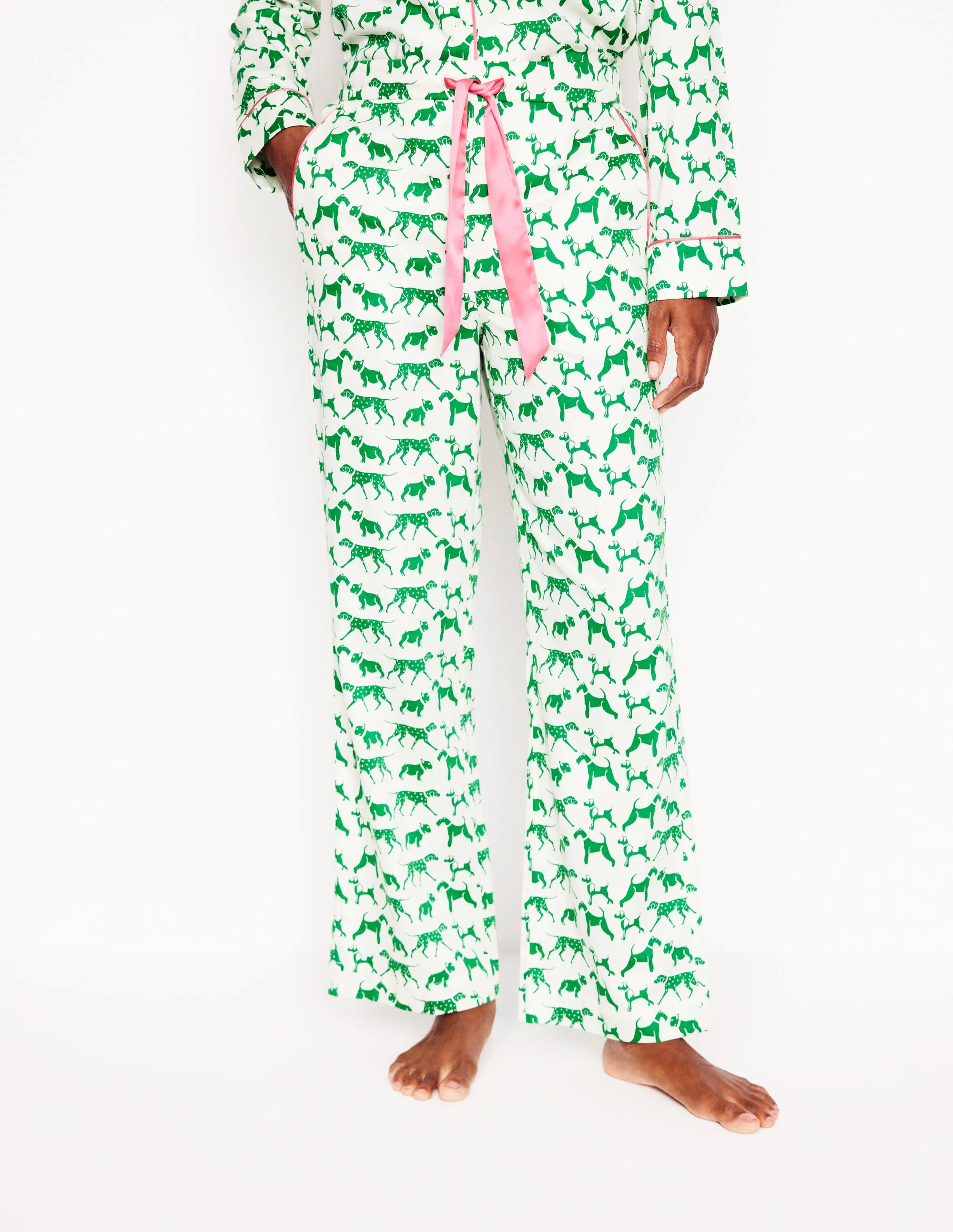Cotton Sateen Pajama Trousers-Ivory, Janet and Friends - Image 4