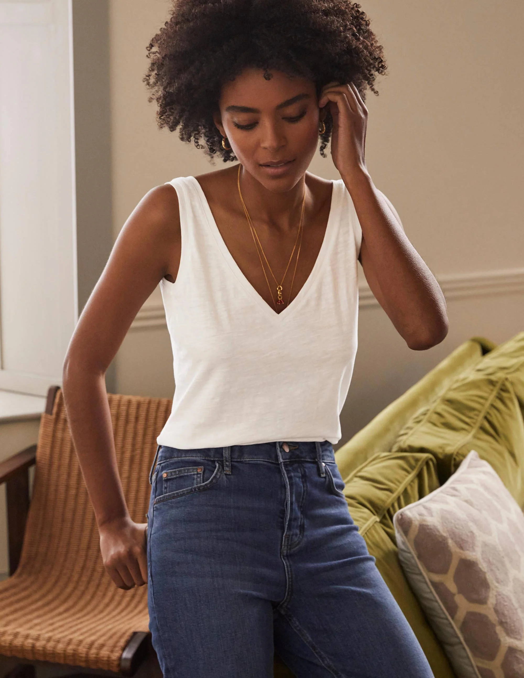 Cotton Tank Top-White