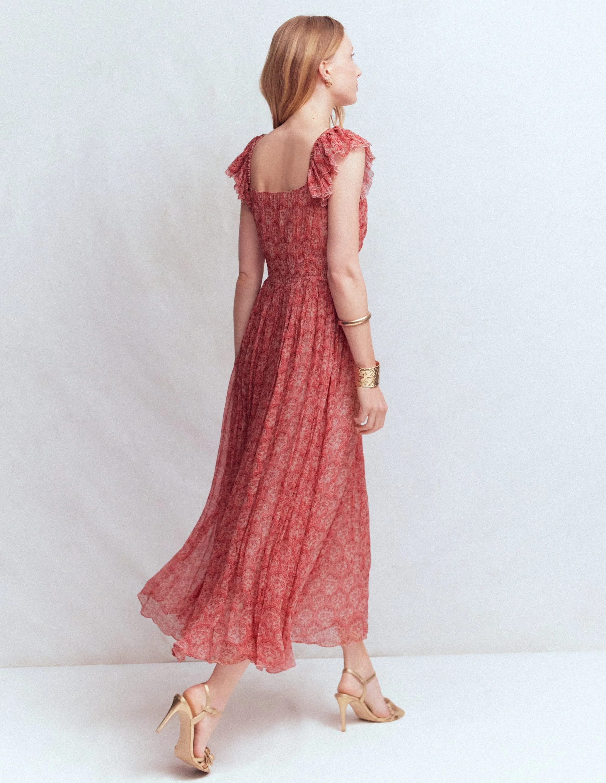 Crinkle Chiffon Maxi Dress-Pink Paradise Gardens - Image 4
