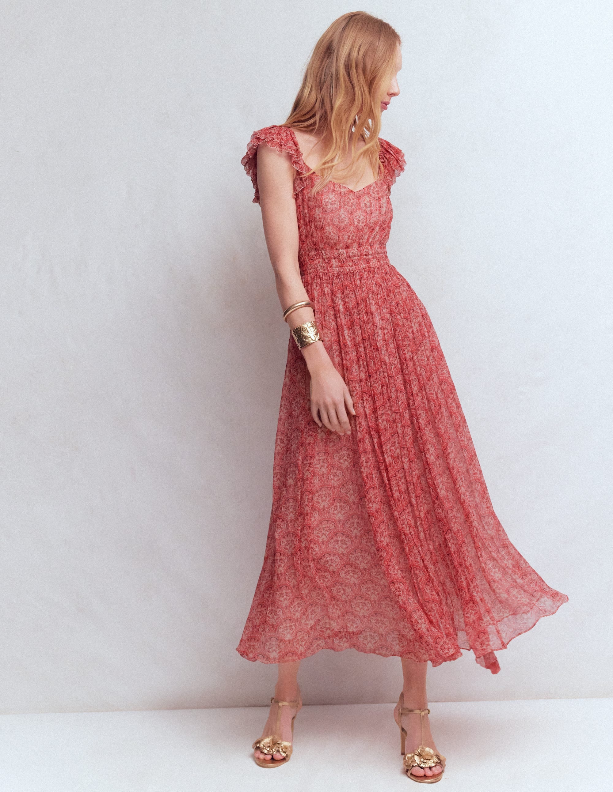 Crinkle Chiffon Maxi Dress-Pink Paradise Gardens - Image 5