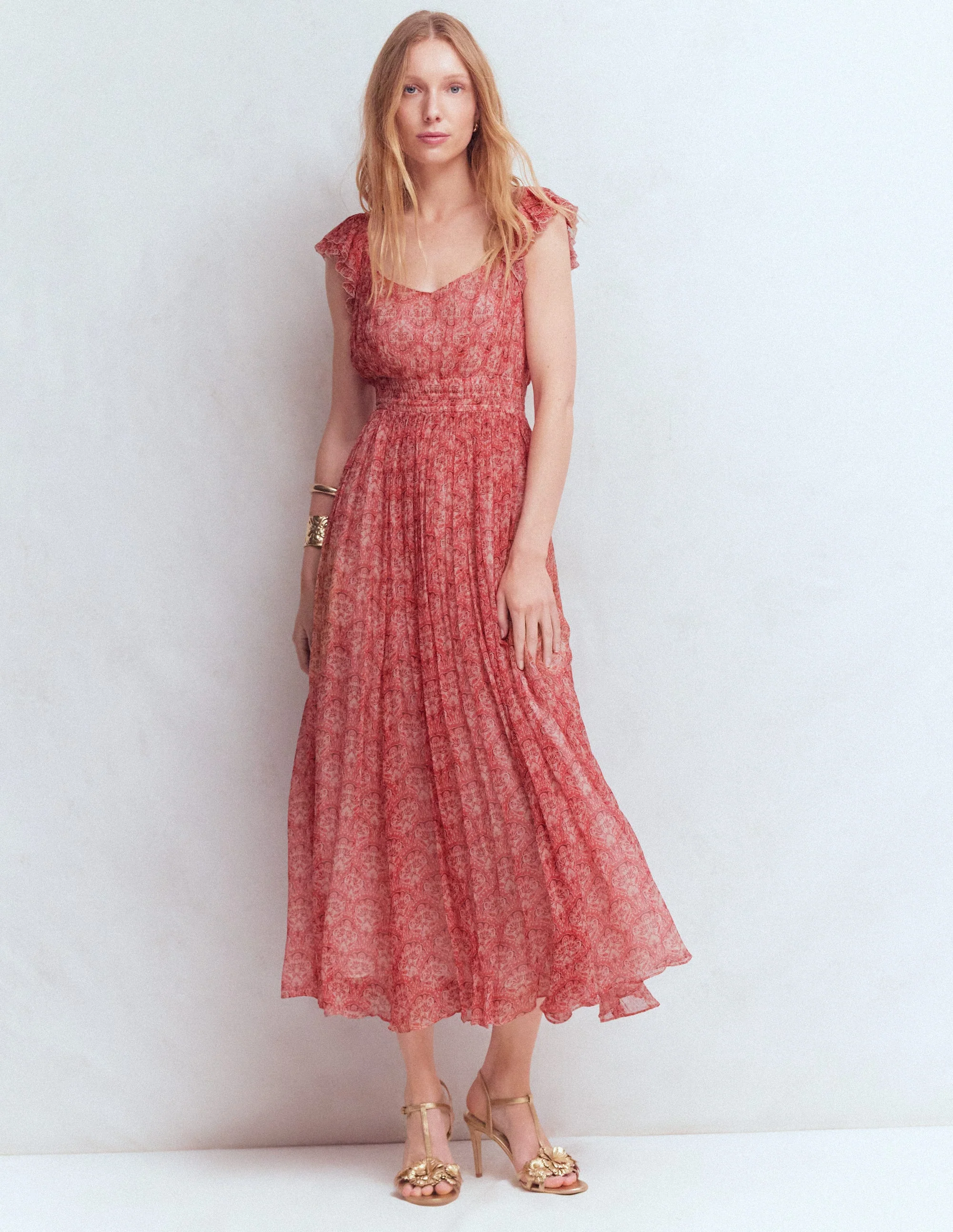 Crinkle Chiffon Maxi Dress-Pink Paradise Gardens - Image 6