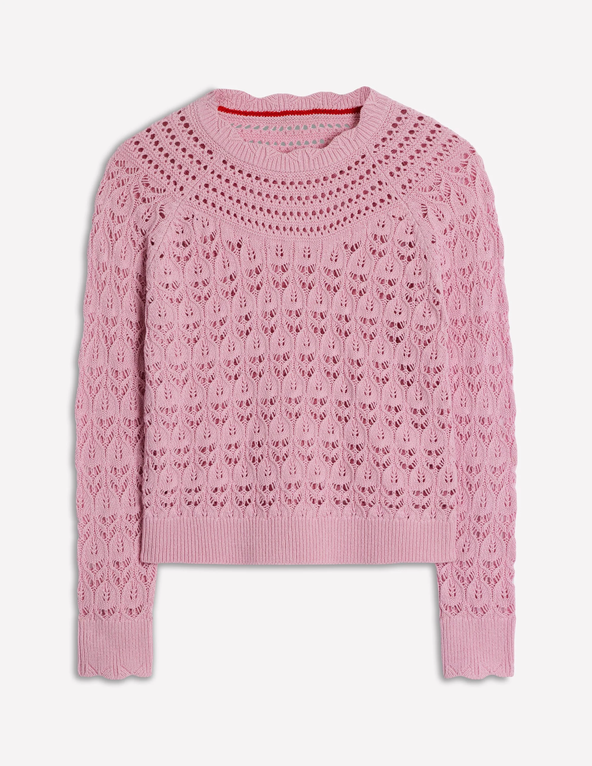Crochet Mix Stitch Sweater-Formica Pink - Image 5